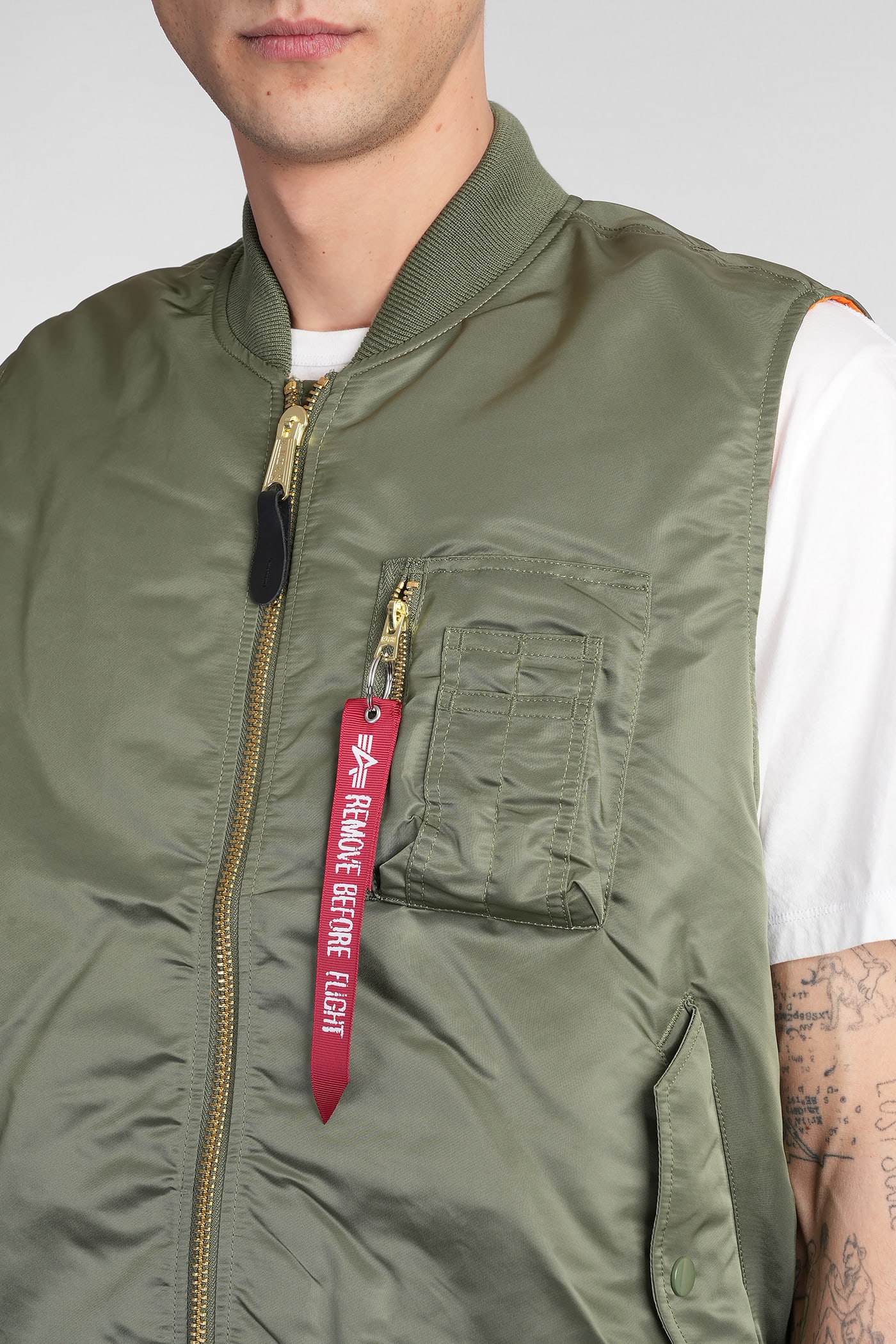 Shop Alpha Industries Ma-1 Vest Vest In Green Nylon