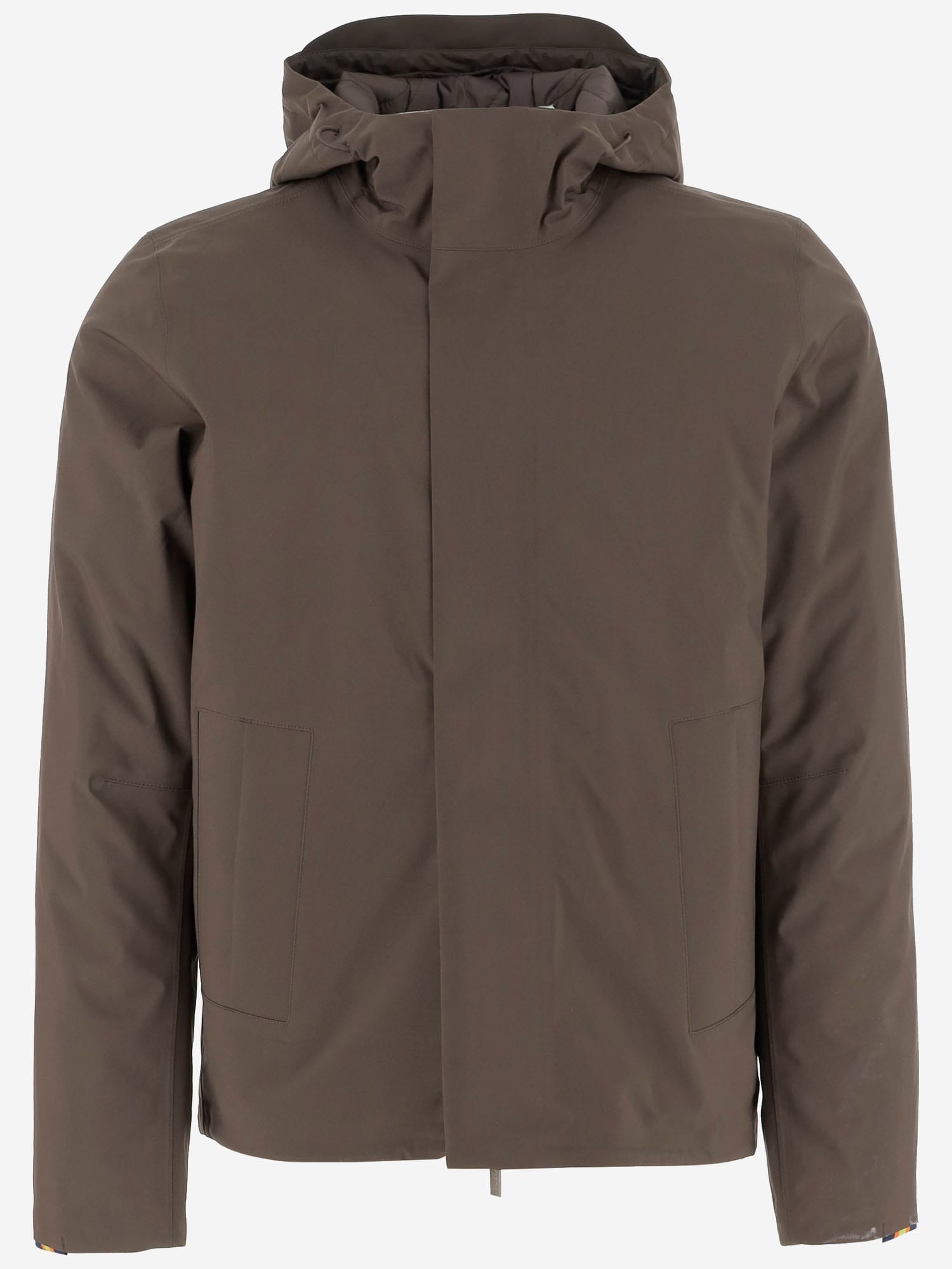 K-way High-collar Adjustable-hood Coat In Brown