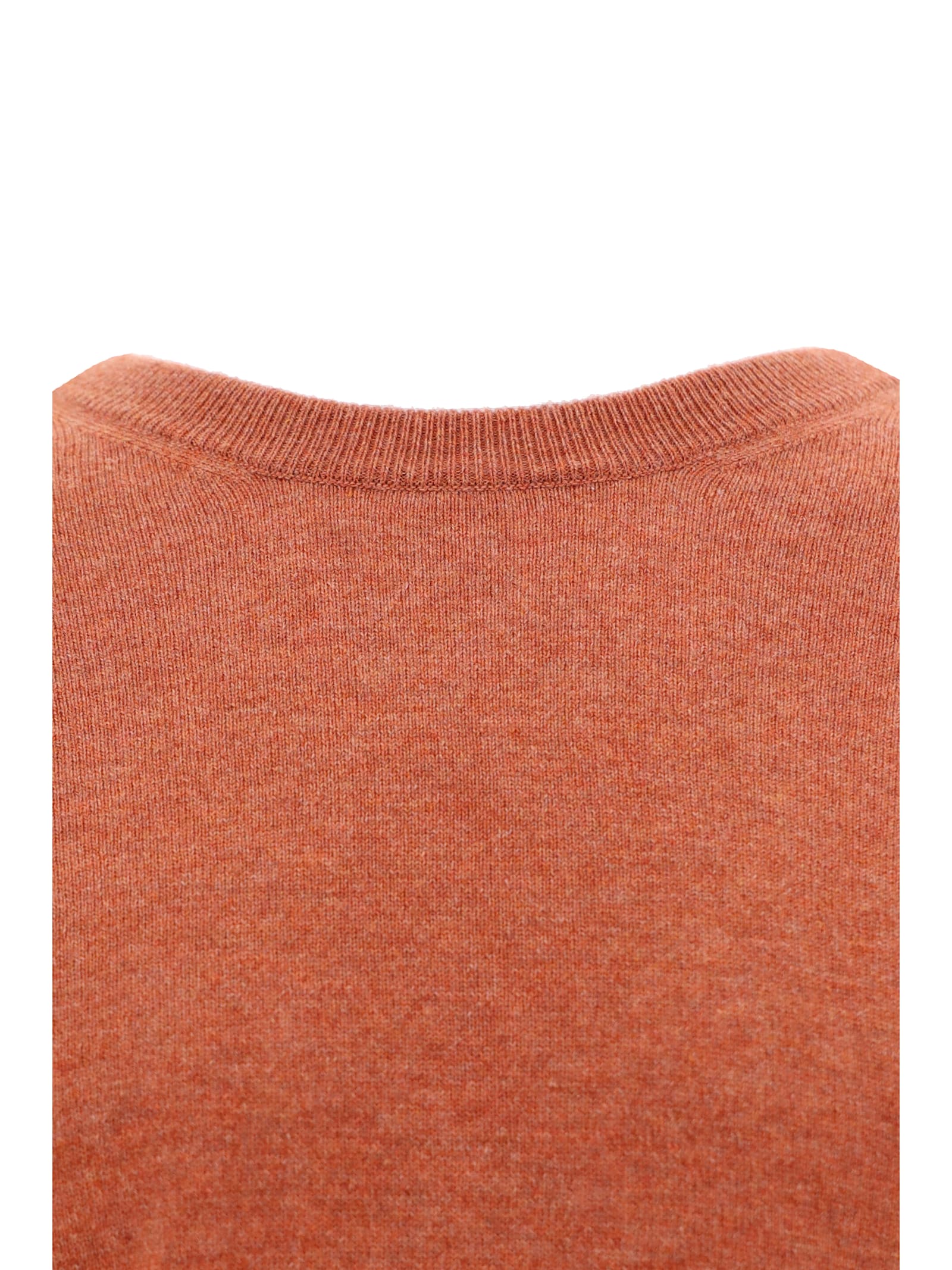 Brunello Cucinelli Long-sleeved Cashmere Sweater In Orange