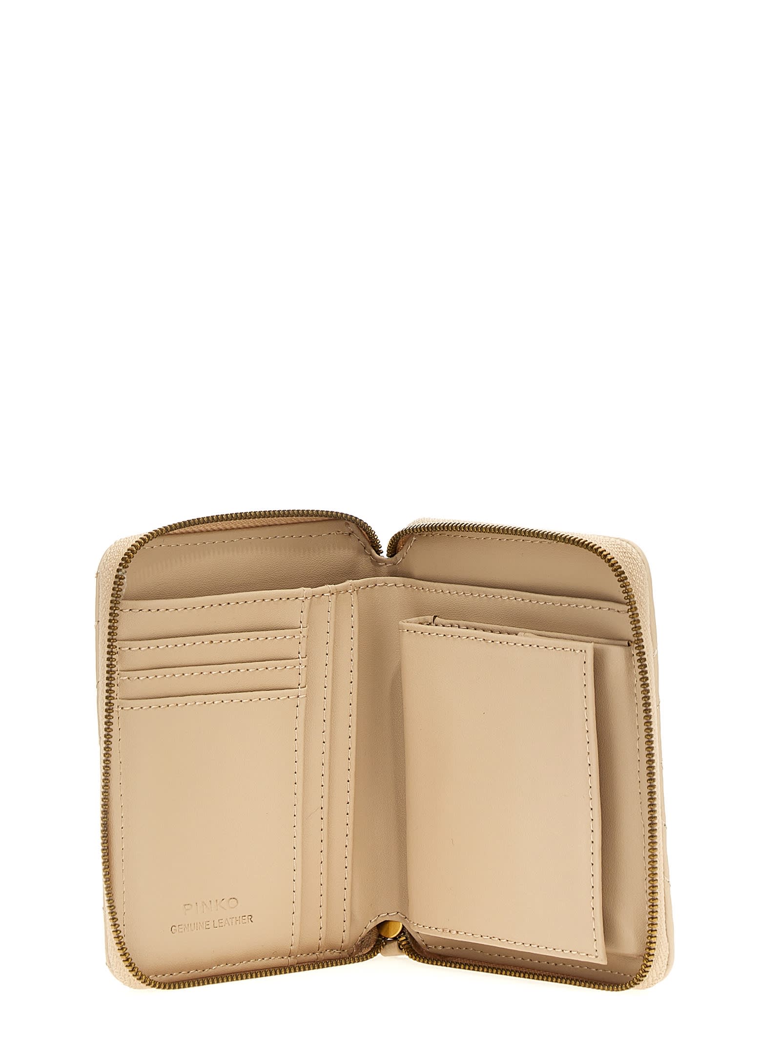 Pinko 'tyler' Chevron Pattern Wallet In Beige