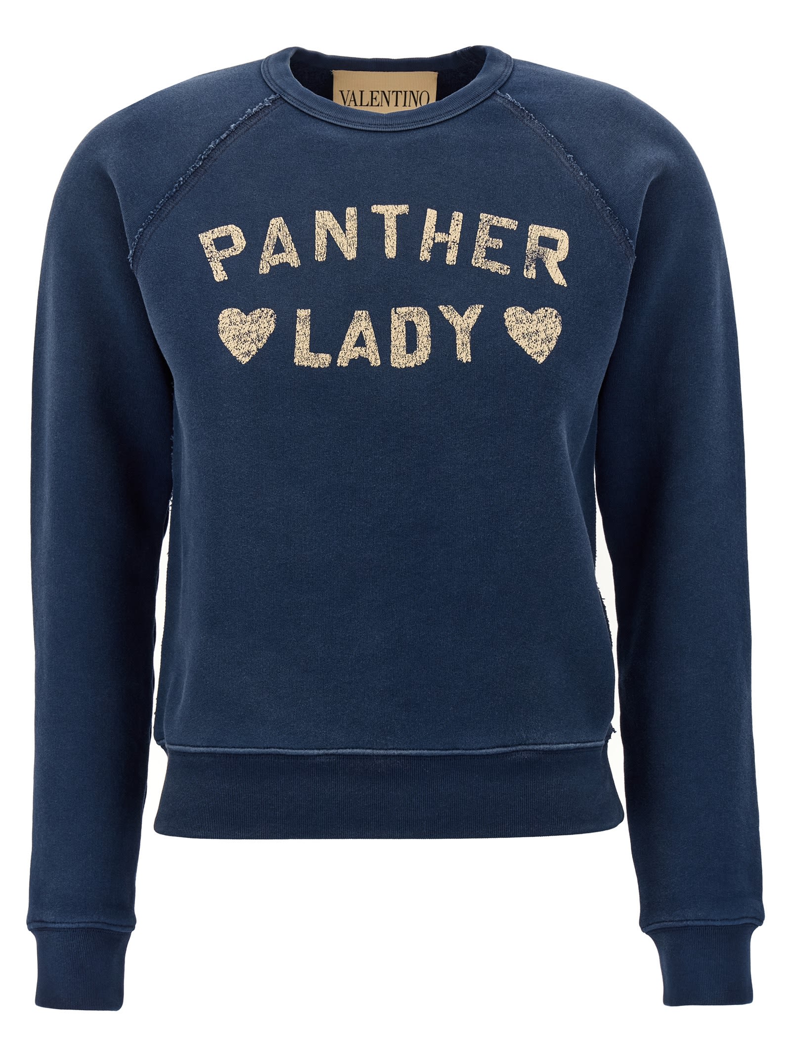 Valentino Garavani Printed Cotton Sweatshirt In Blue