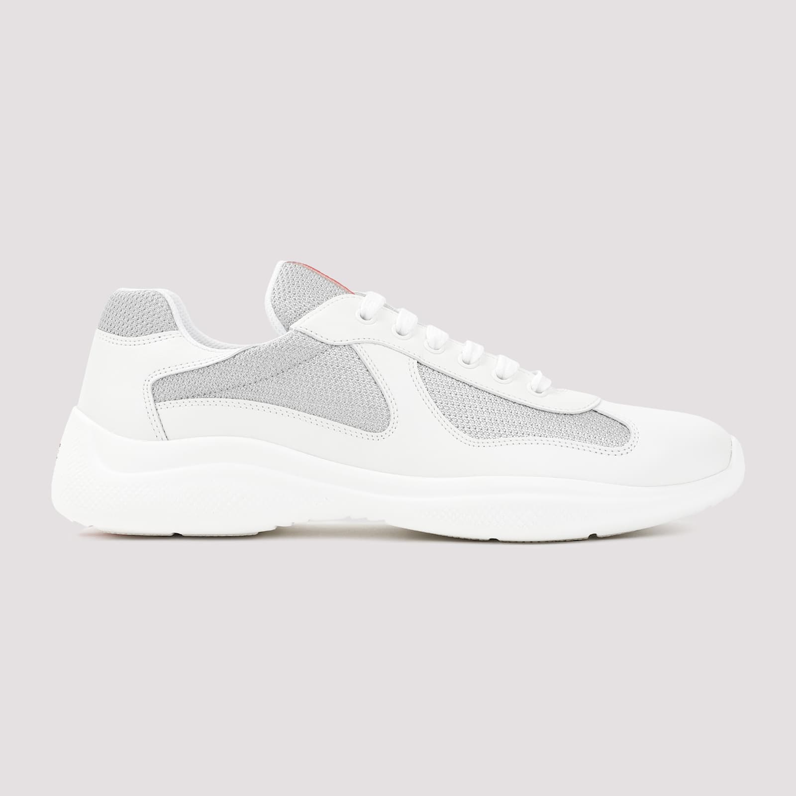 Prada Two-tone Leather And Fabric America S Cup Sneakers