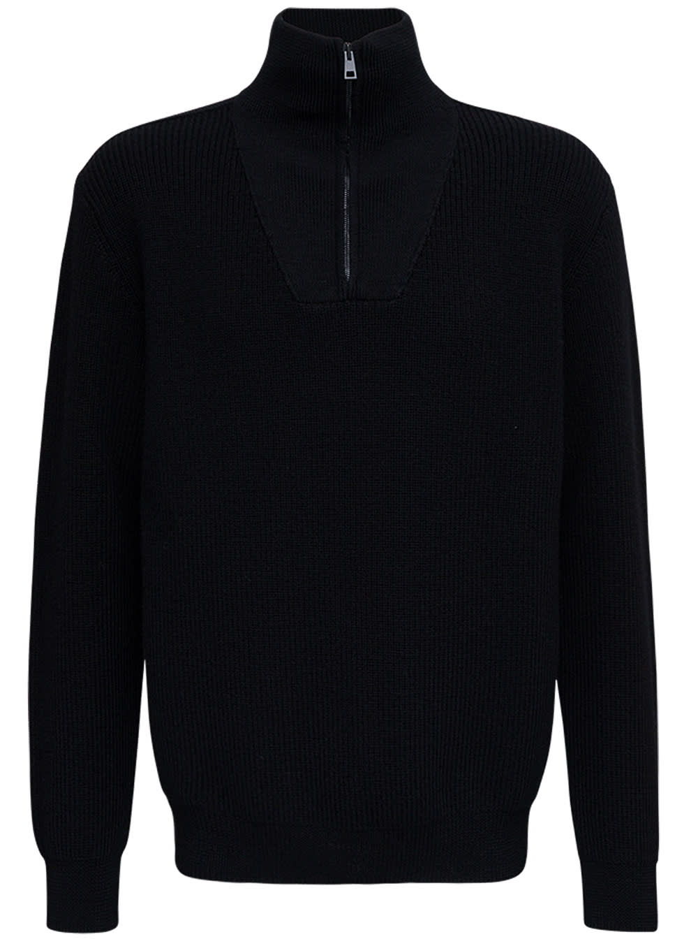 Roberto Collina High Neck Black Wool Pullover