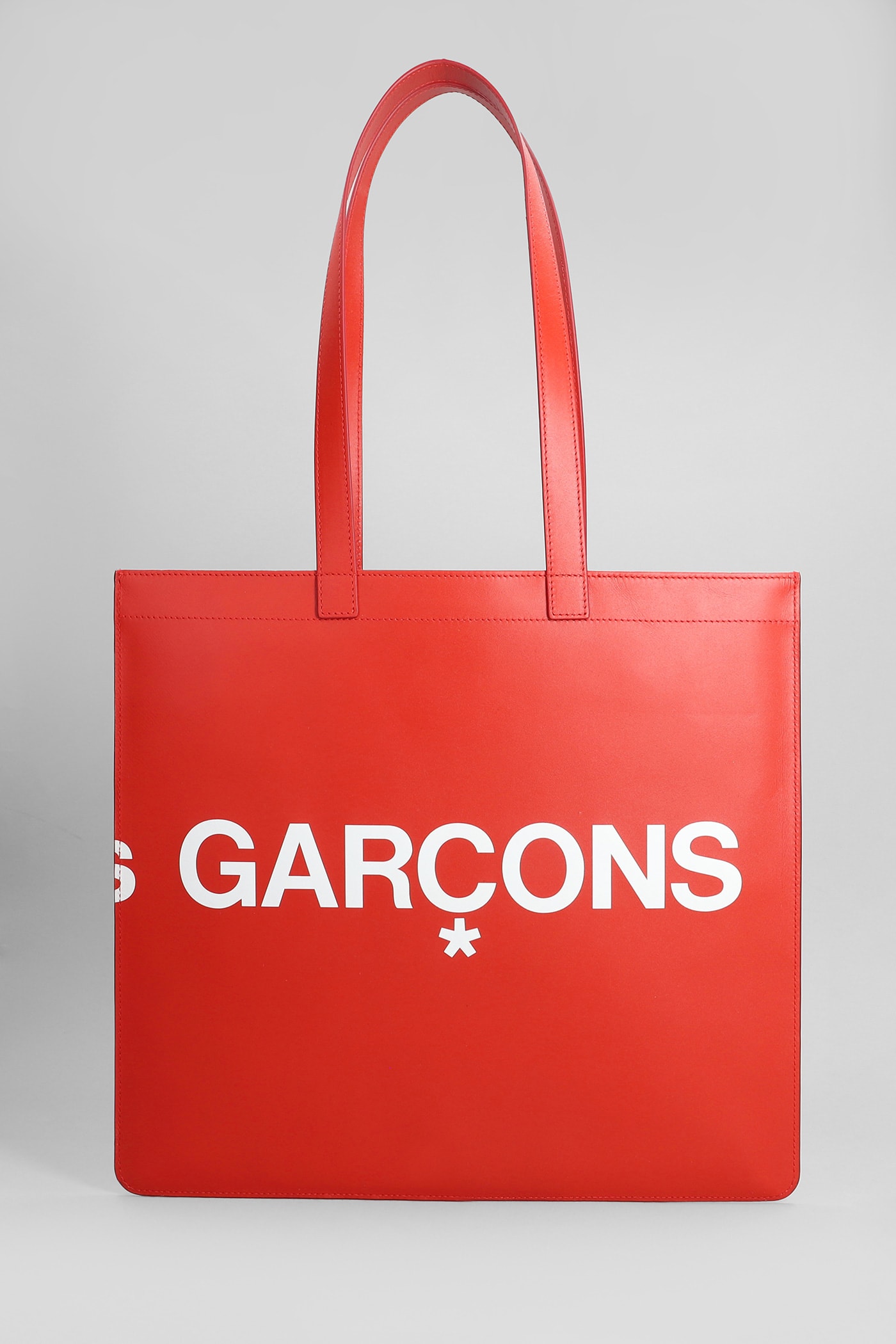 Comme Des Garçons Tote In Red Leather In Red