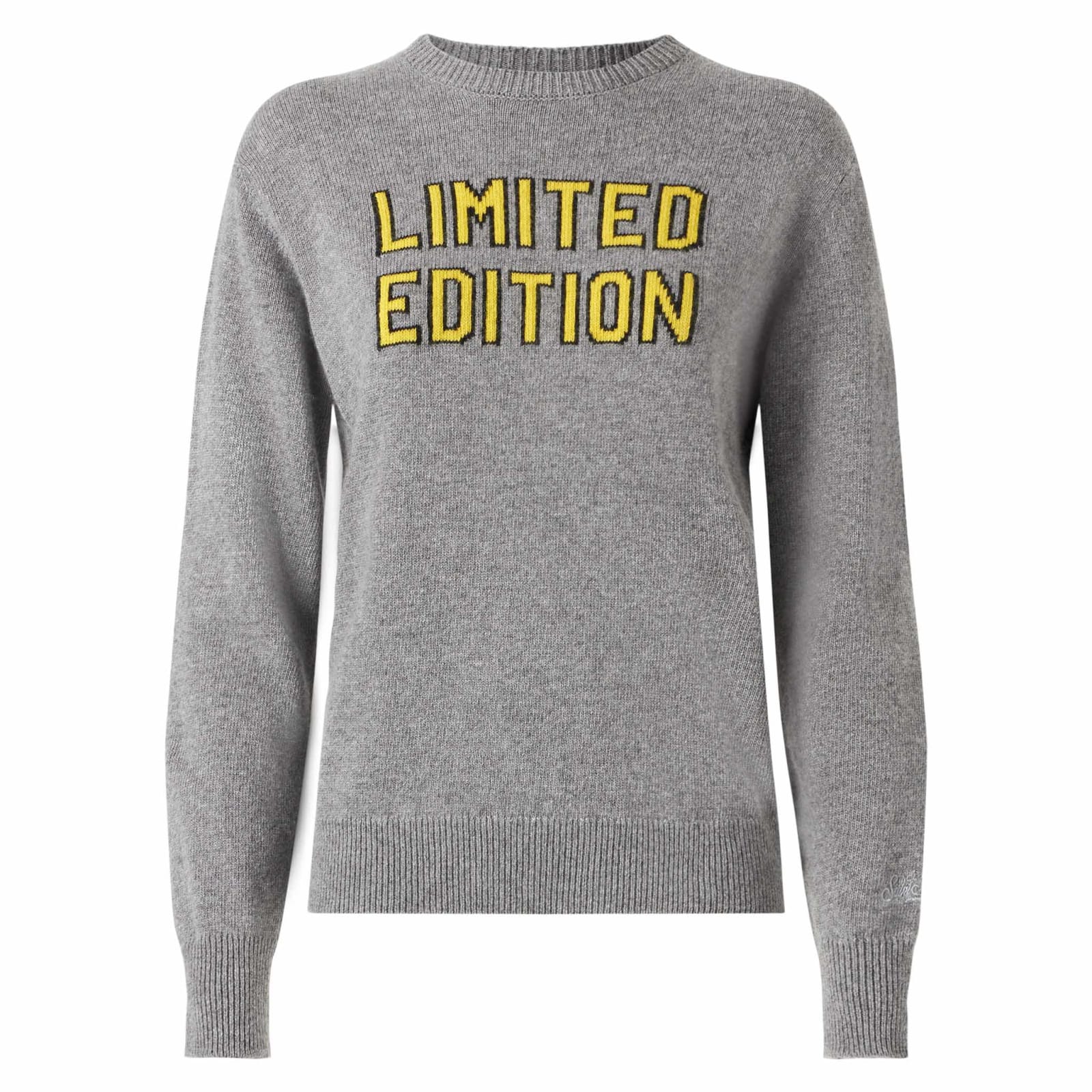 Mc2 Saint Barth Woman Sweater With Limited Edition Lettering In Grey