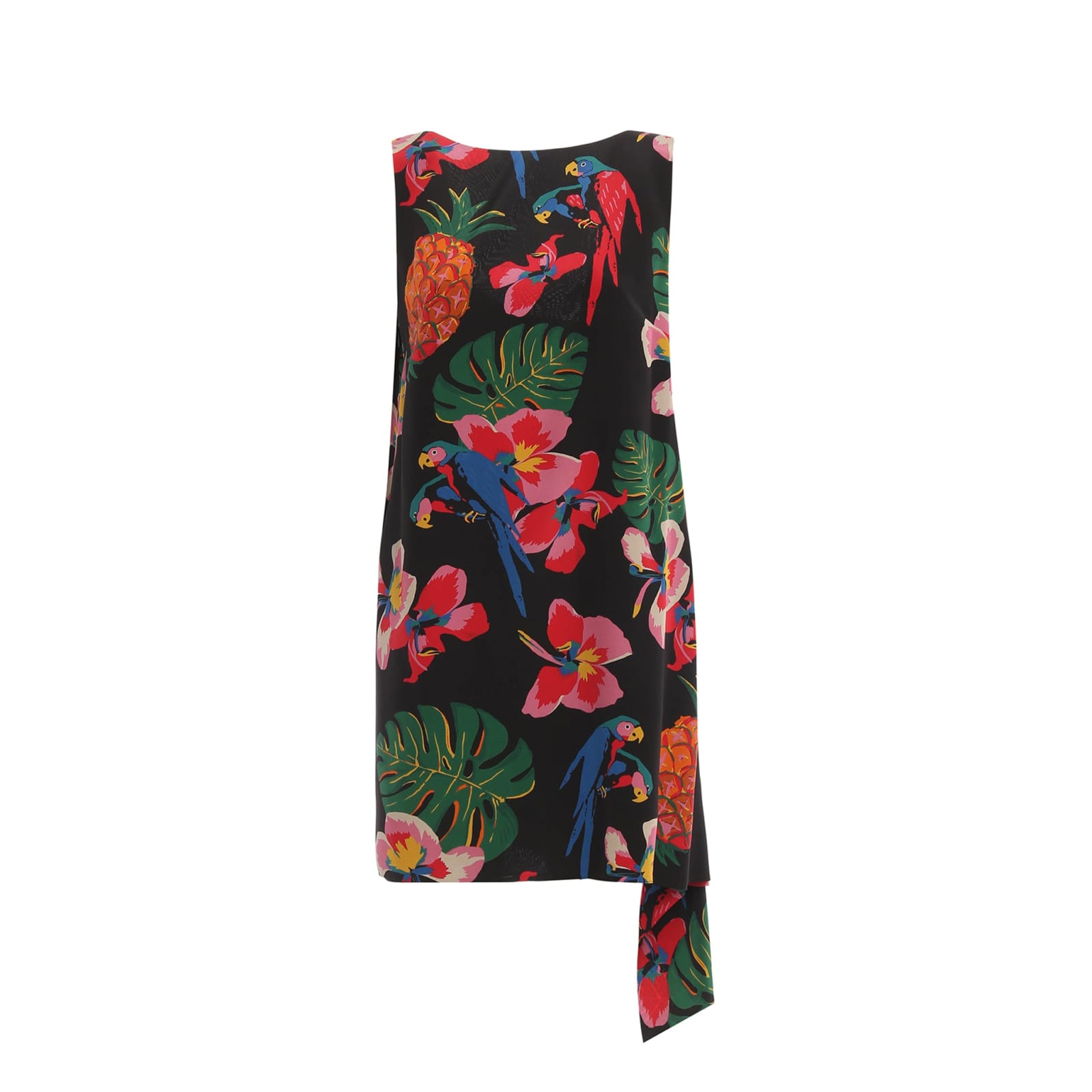 Valentino Flower Print Silk Dress