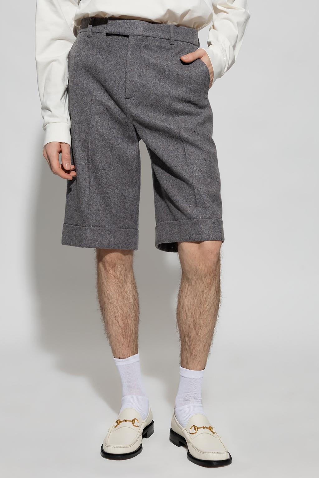 Gucci Tailored Cashmere-wool Shorts In Grey