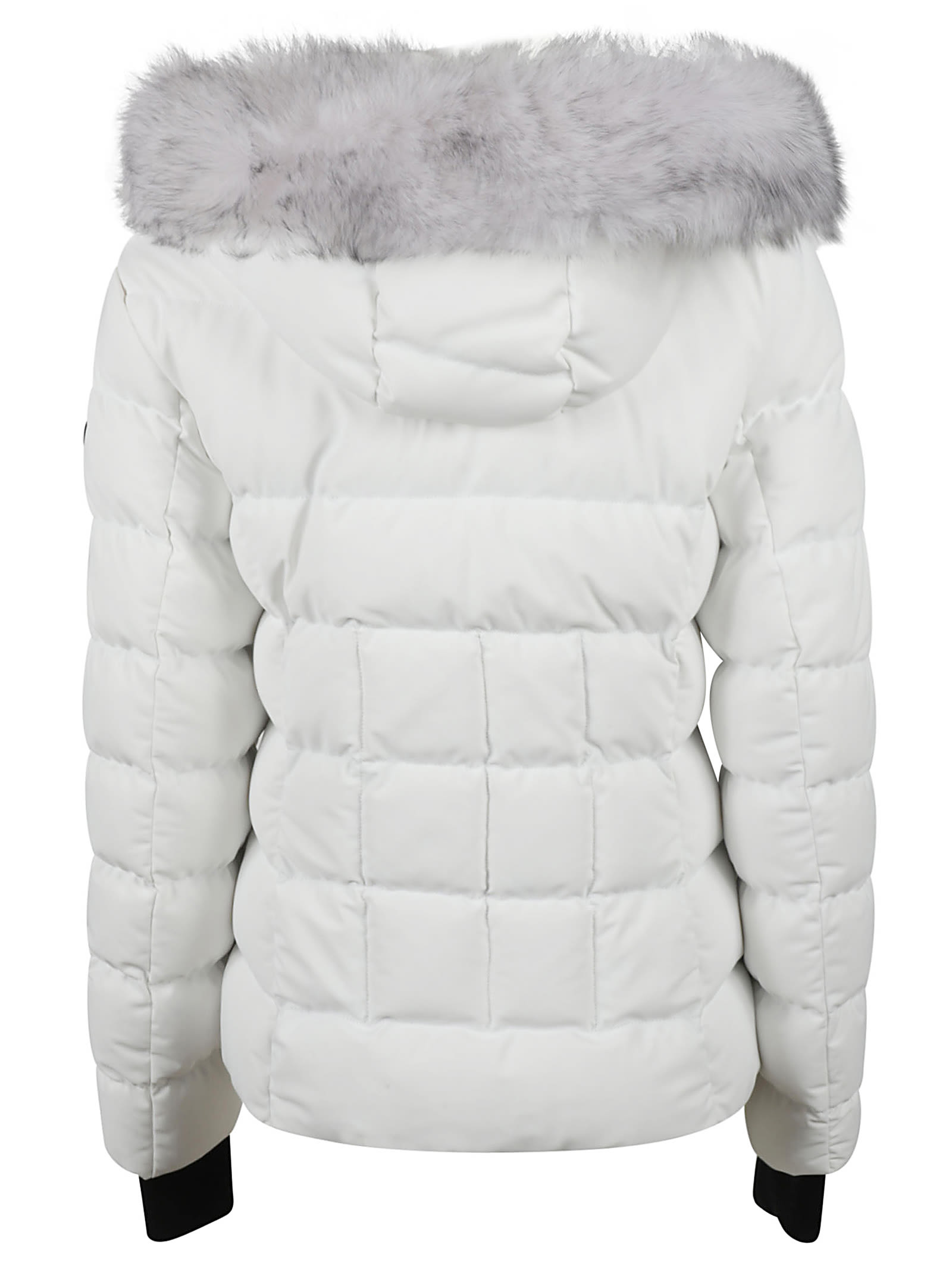 Shop Moose Knuckles Furred Concealed Padded Jacket In White