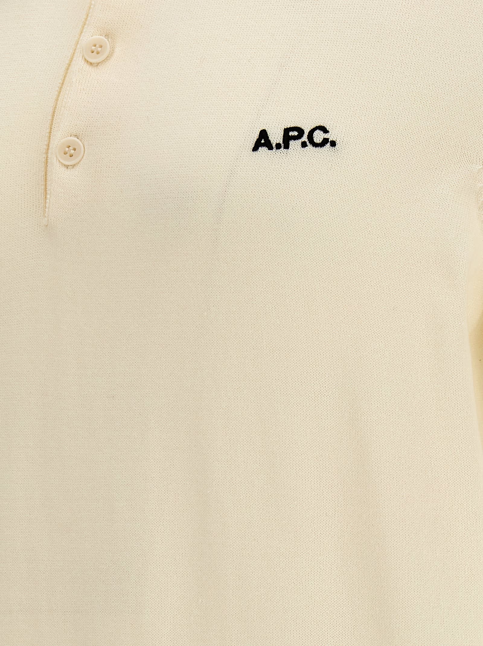 Shop Apc Flynn Polo Shirt In Blanc Casse Noir