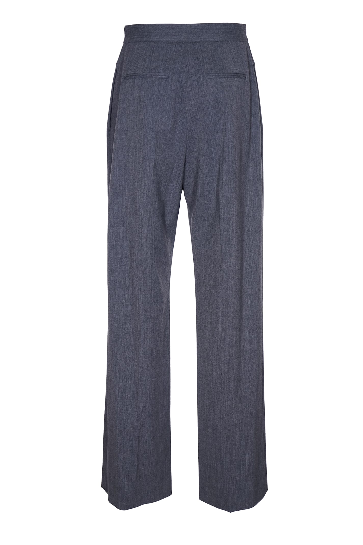 Shop Msgm Zip Long Trousers In Grey