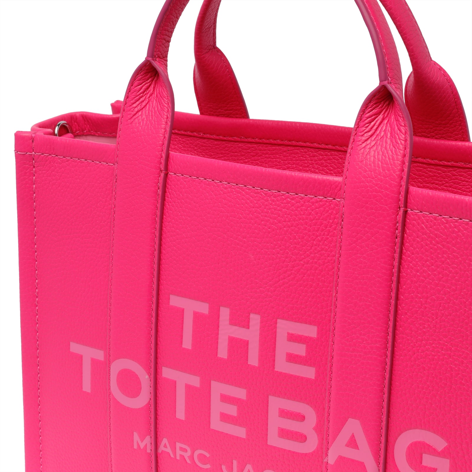 Shop Marc Jacobs The Leather Medium Tote Bag In Pink