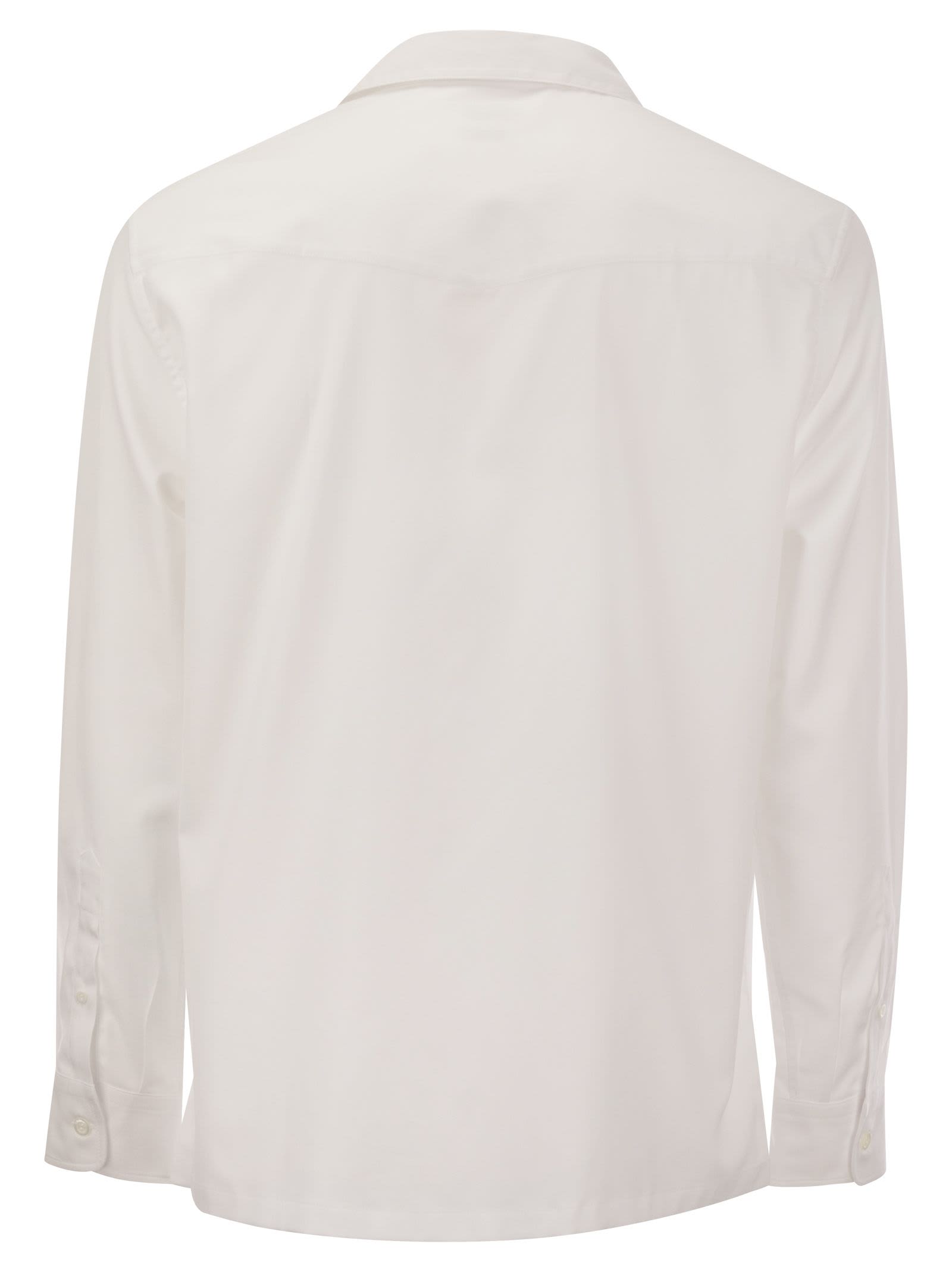 Shop Brunello Cucinelli Classic Easy Fit Cotton Shirt In White