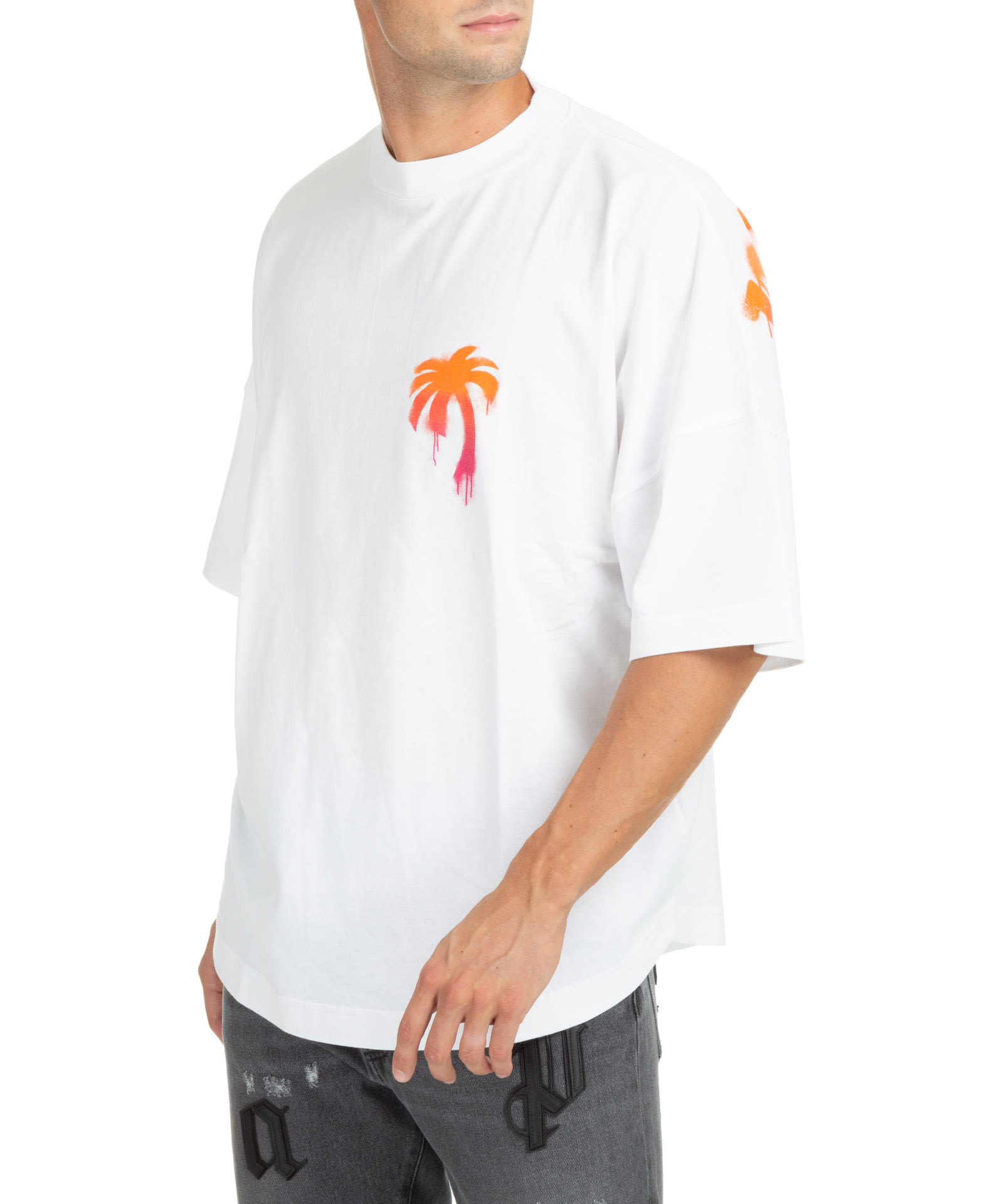 Palm Angels Palm Tree Sprayed Cotton T-shirt
