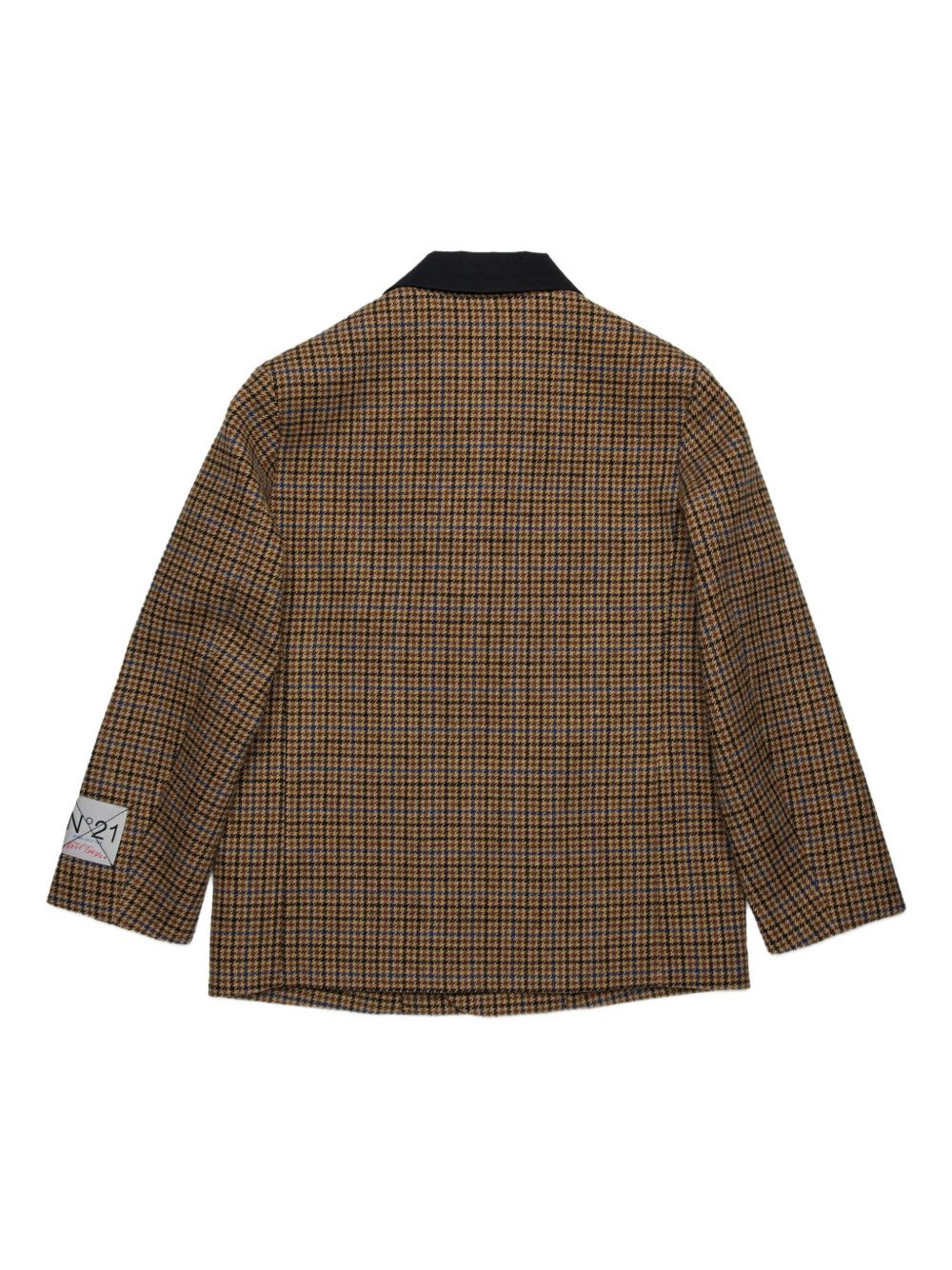N°21 N. 21 Kids Houndstooth Blazer In Brown