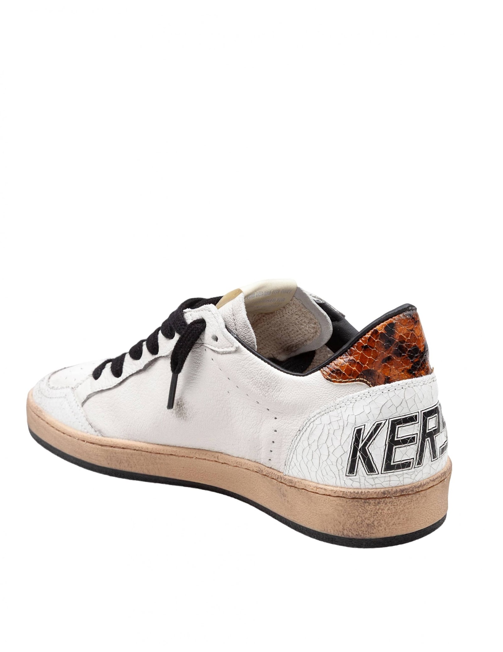 Golden Goose Ball Star White Leather Sneakers In Gray