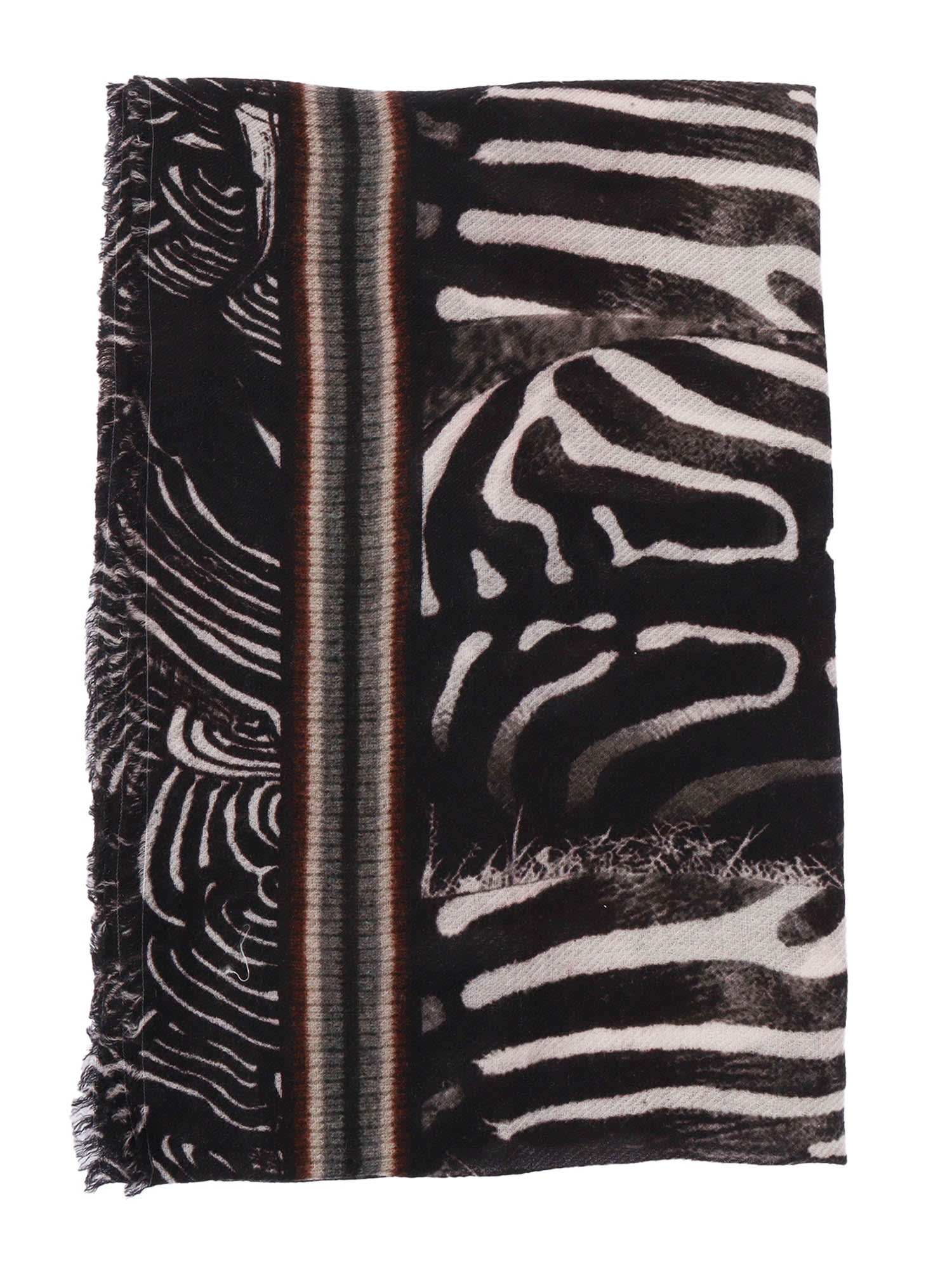 Faliero Sarti Zebra Stole In Collaboration With Peter Beard Studio Accessories In Black