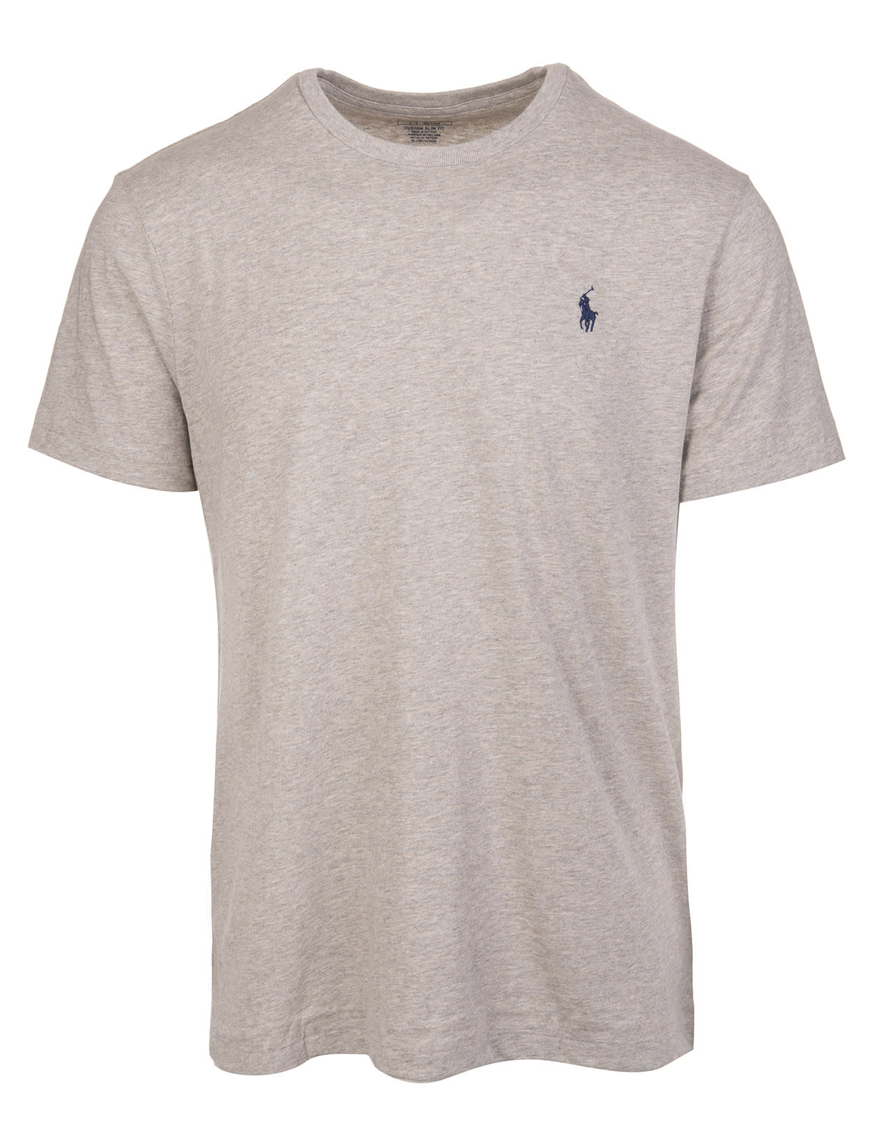 Ralph Lauren Man Sand Jersey T-shirt With Navy Blue Logo