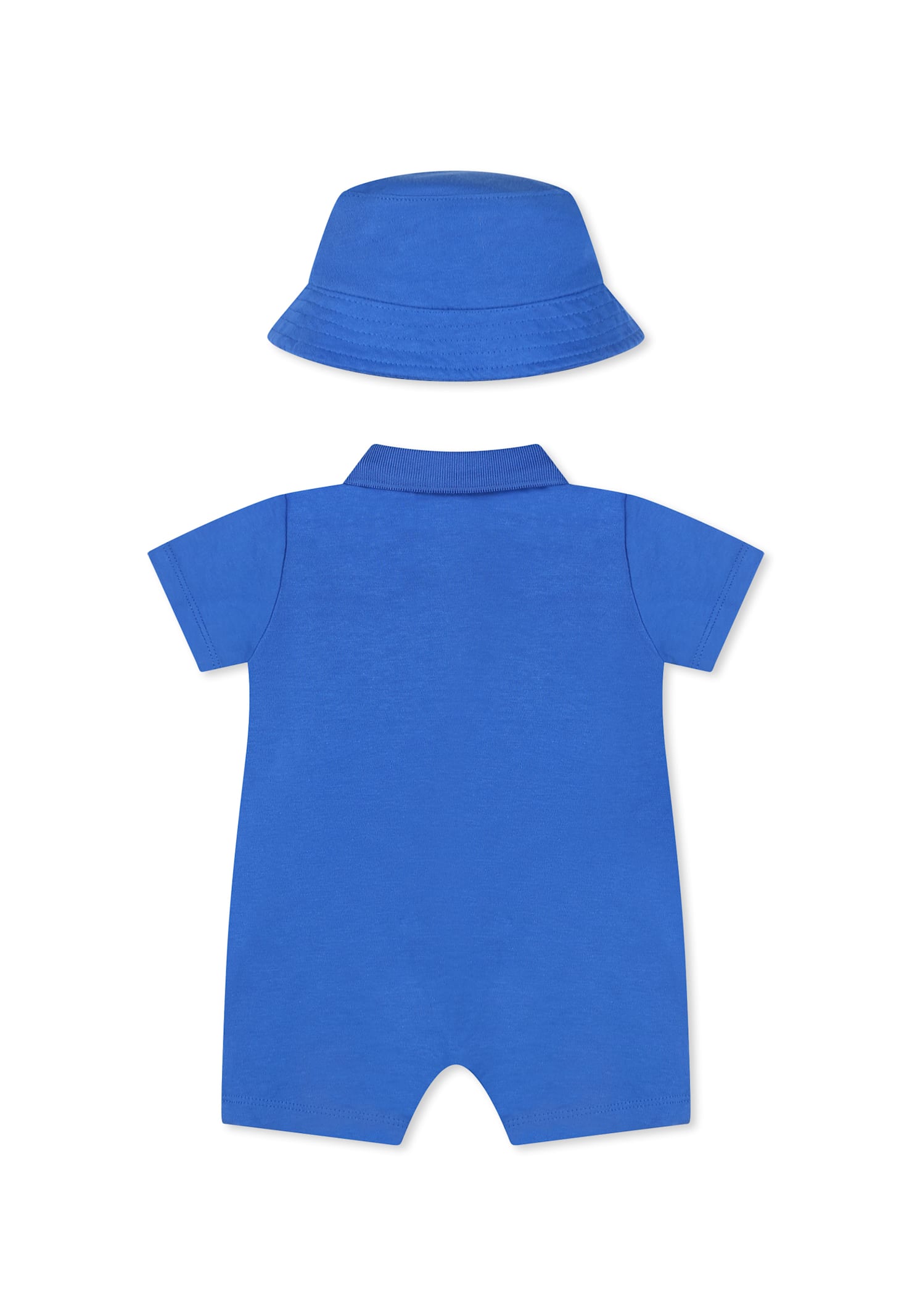 Shop Timberland Light Blue Romper Set For Baby Boy With Tree