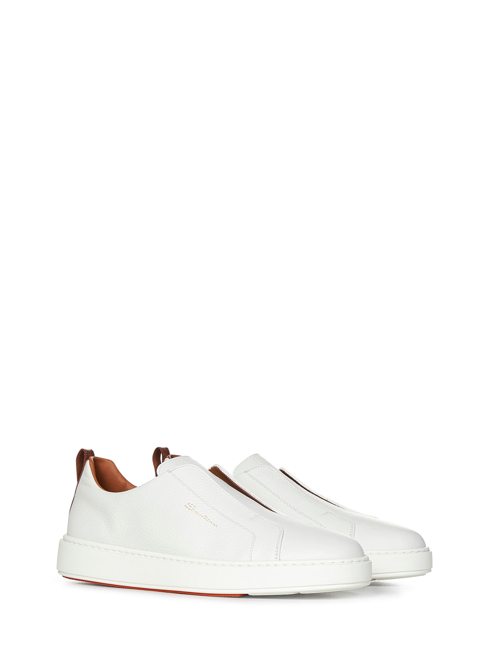 Shop Santoni Sneakers In White