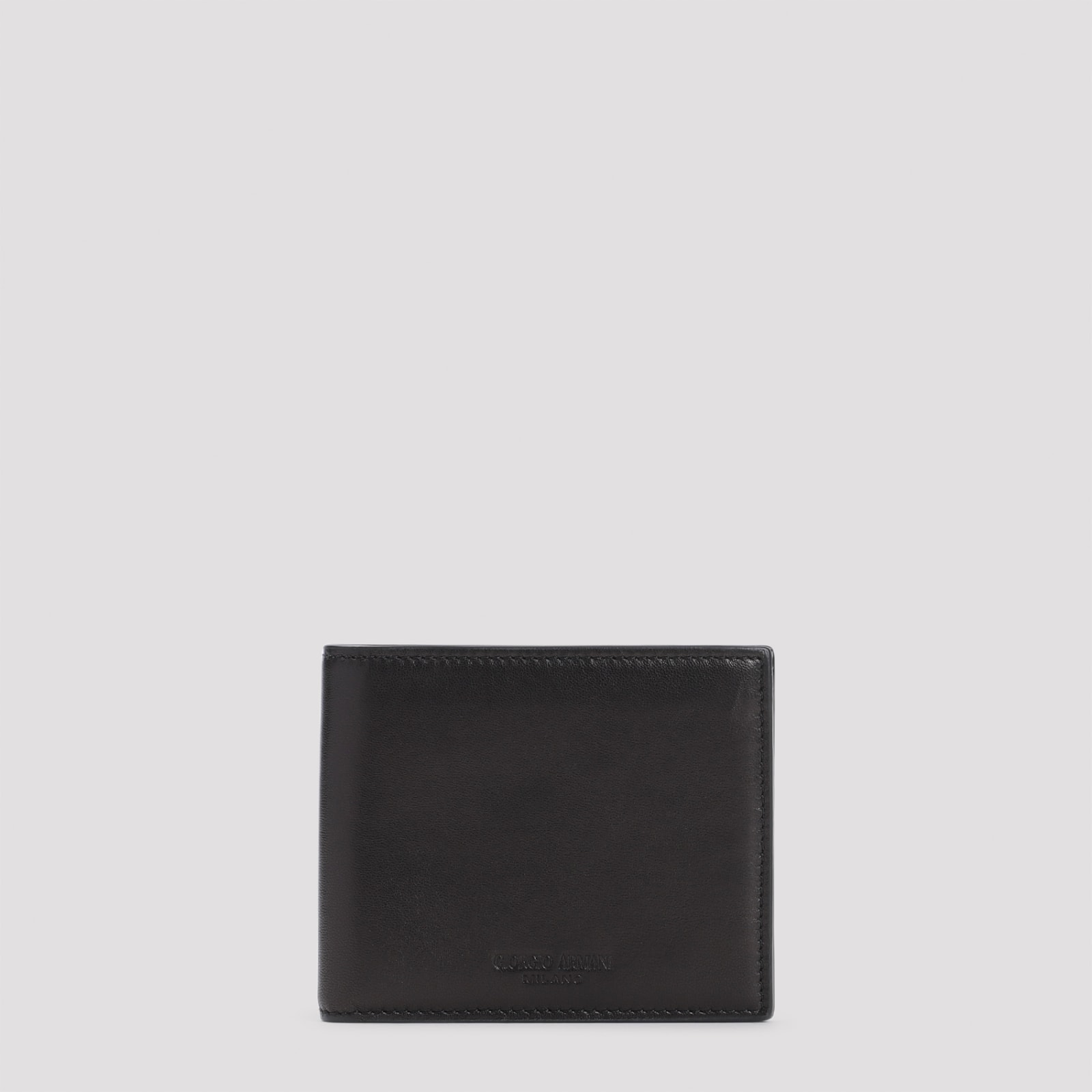 Shop Giorgio Armani Bi-fold Wallet In Nero