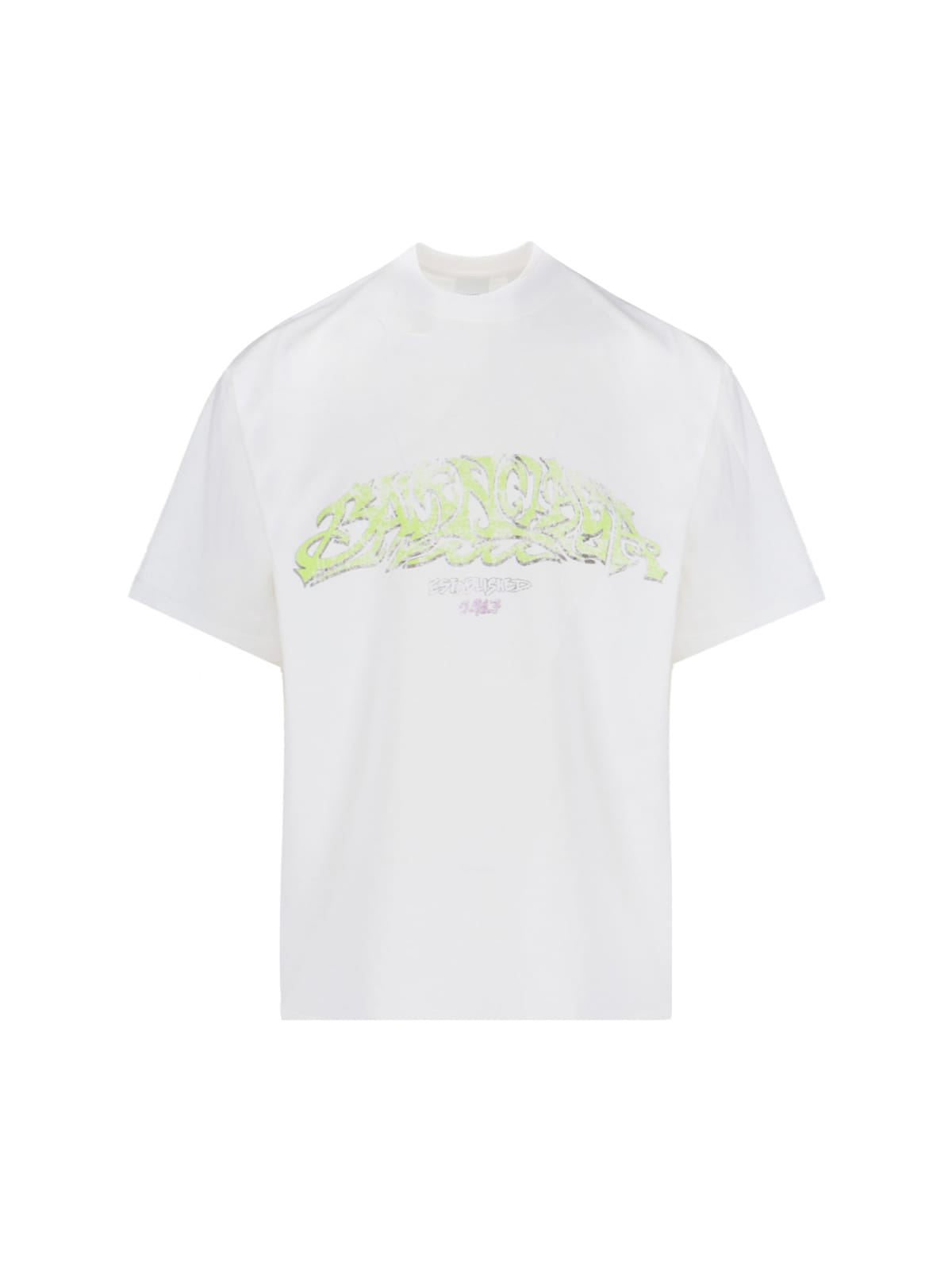 Shop Balenciaga Distressed Print T-shirt In White