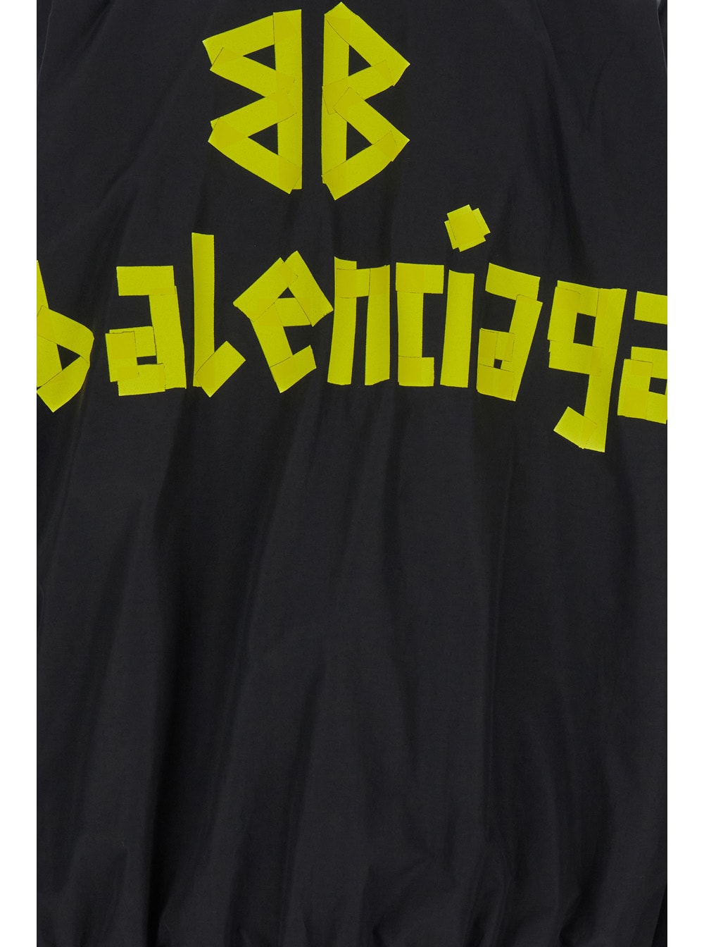 Shop Balenciaga Black Jacket With Tape Logo At The Back In Nylon Man