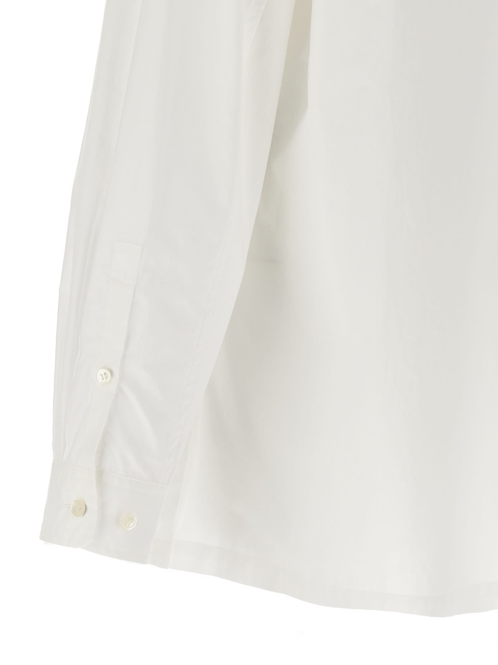 Undercover Button-down Collar Shirt With Front Pocket In White