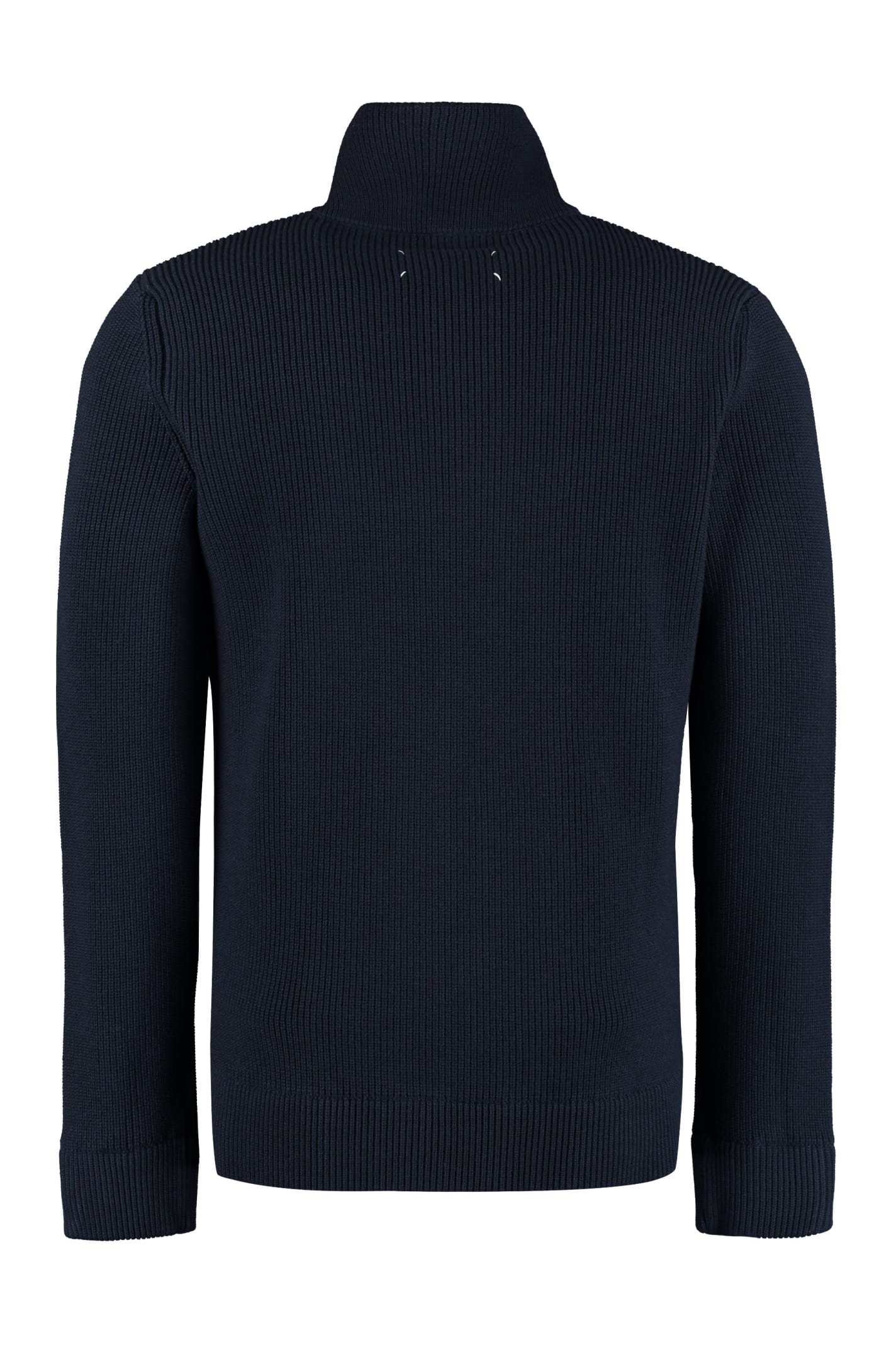 Shop Maison Margiela Sweater With Zip In Blue