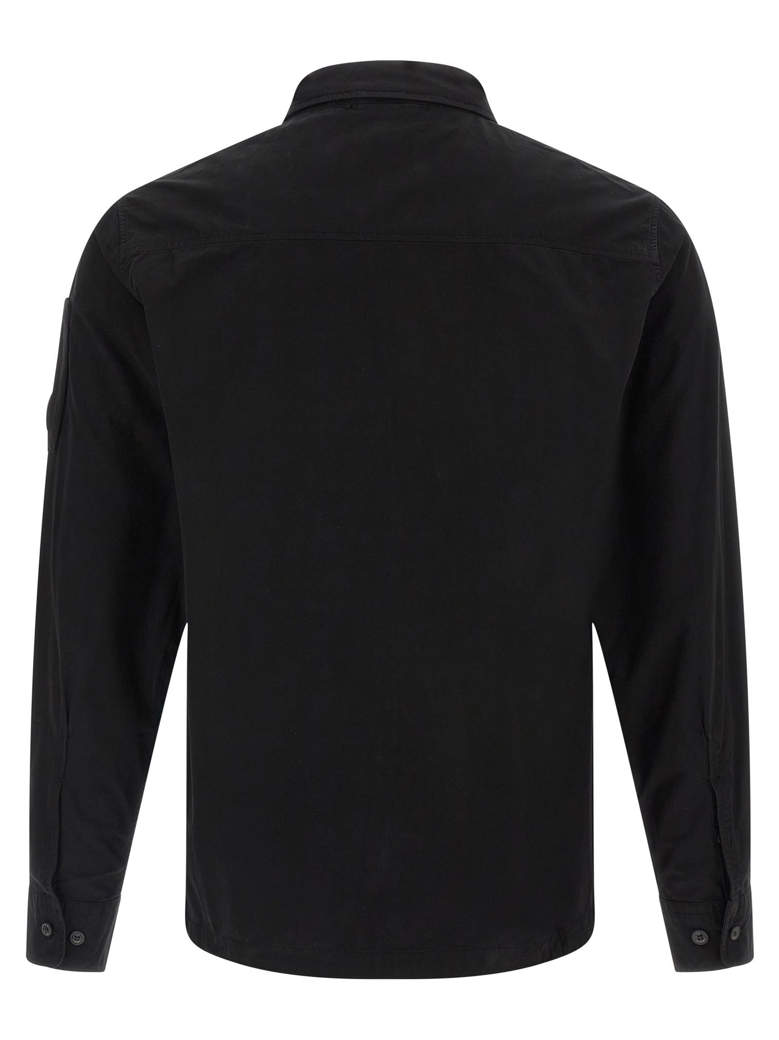 C.p. Company C.p.company Organic Gabardine Zipped Utility Overshi In Black
