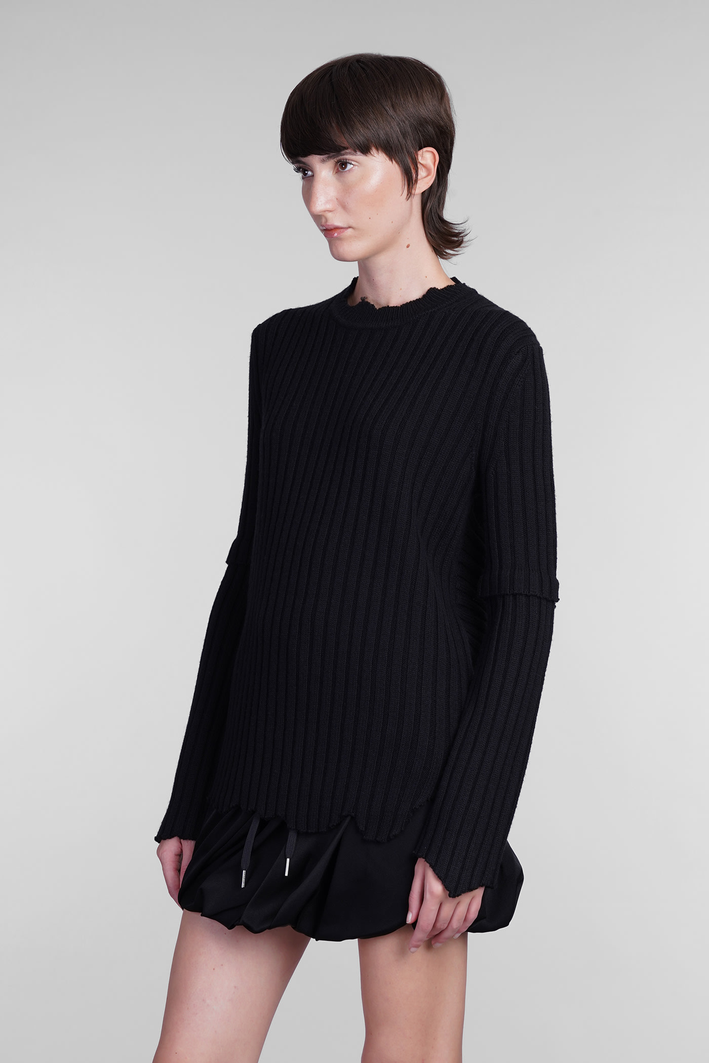 HELMUT LANG KNITWEAR IN BLACK WOOL 