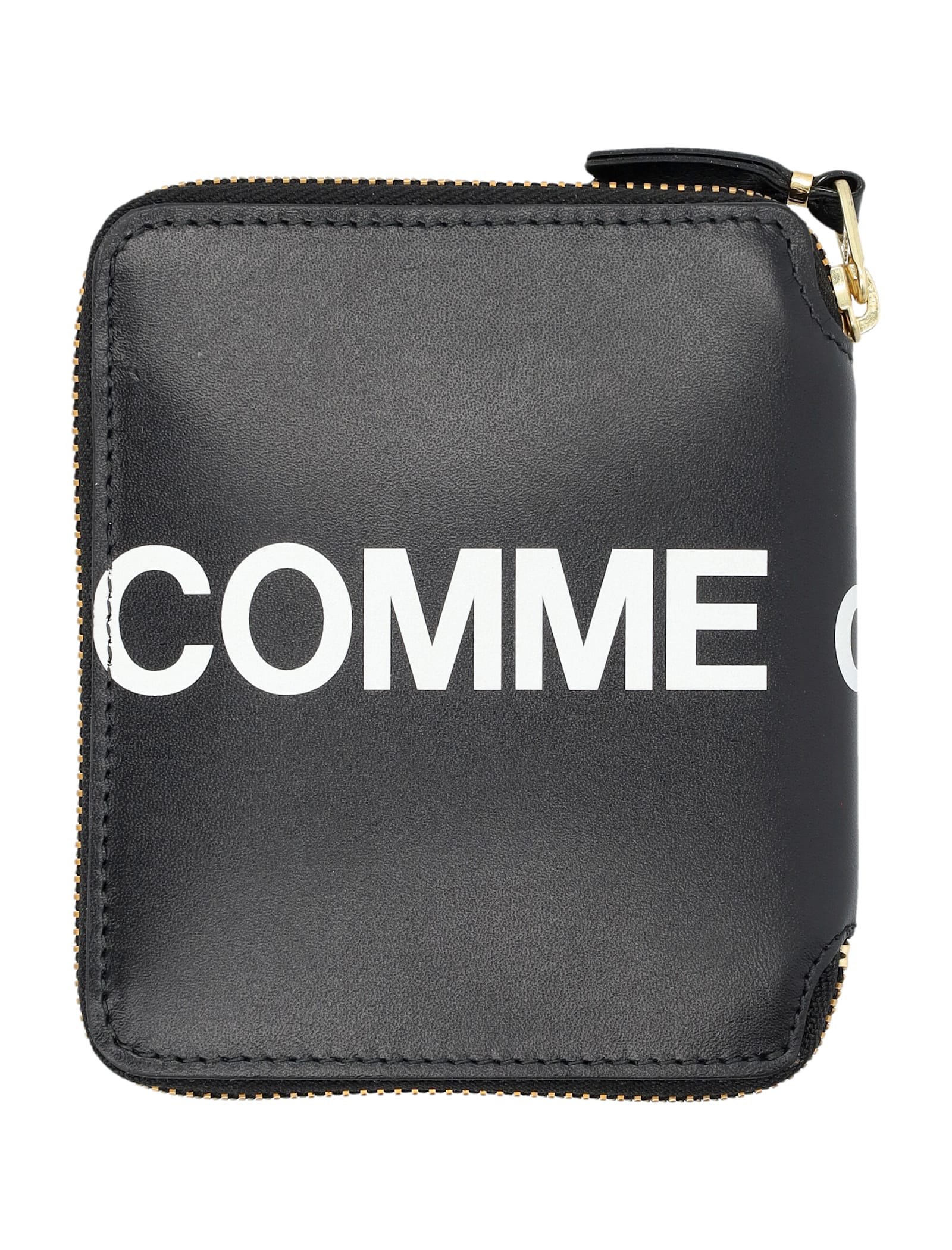 Comme Des Garçons Leather Hugo Logo Zip Around Wallet In Green