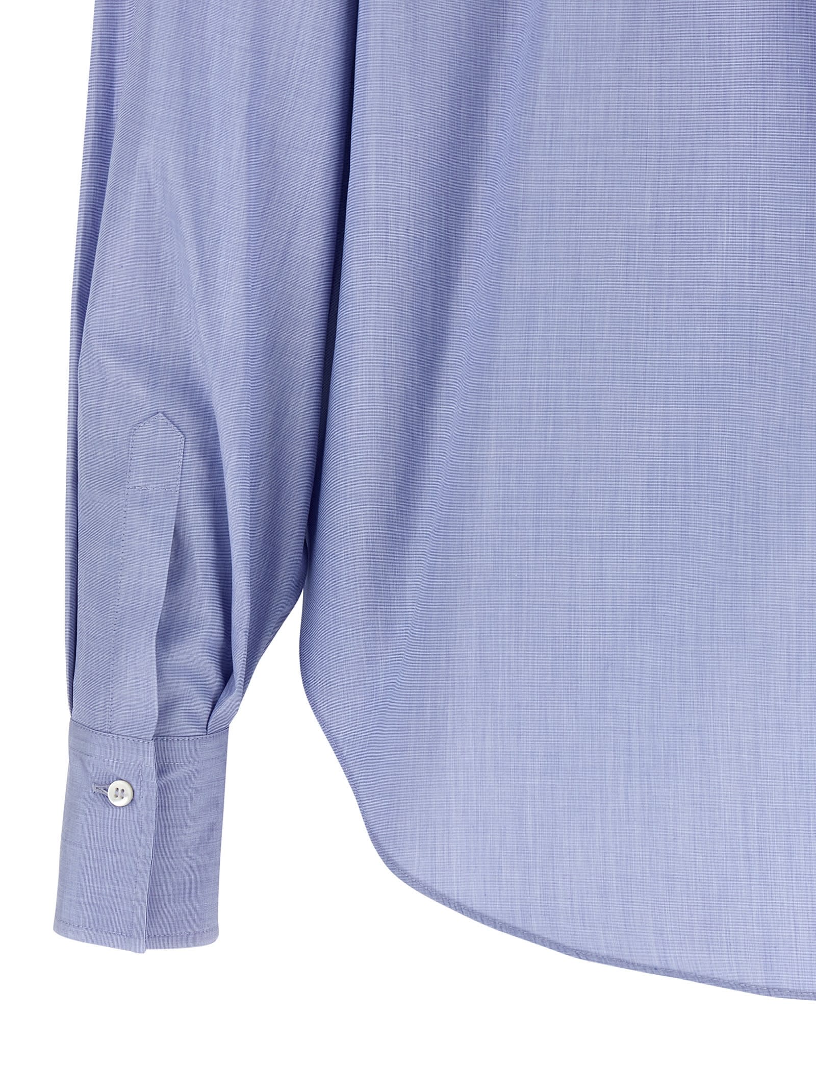 Brunello Cucinelli Long-sleeve Button-up Shirt In Blue