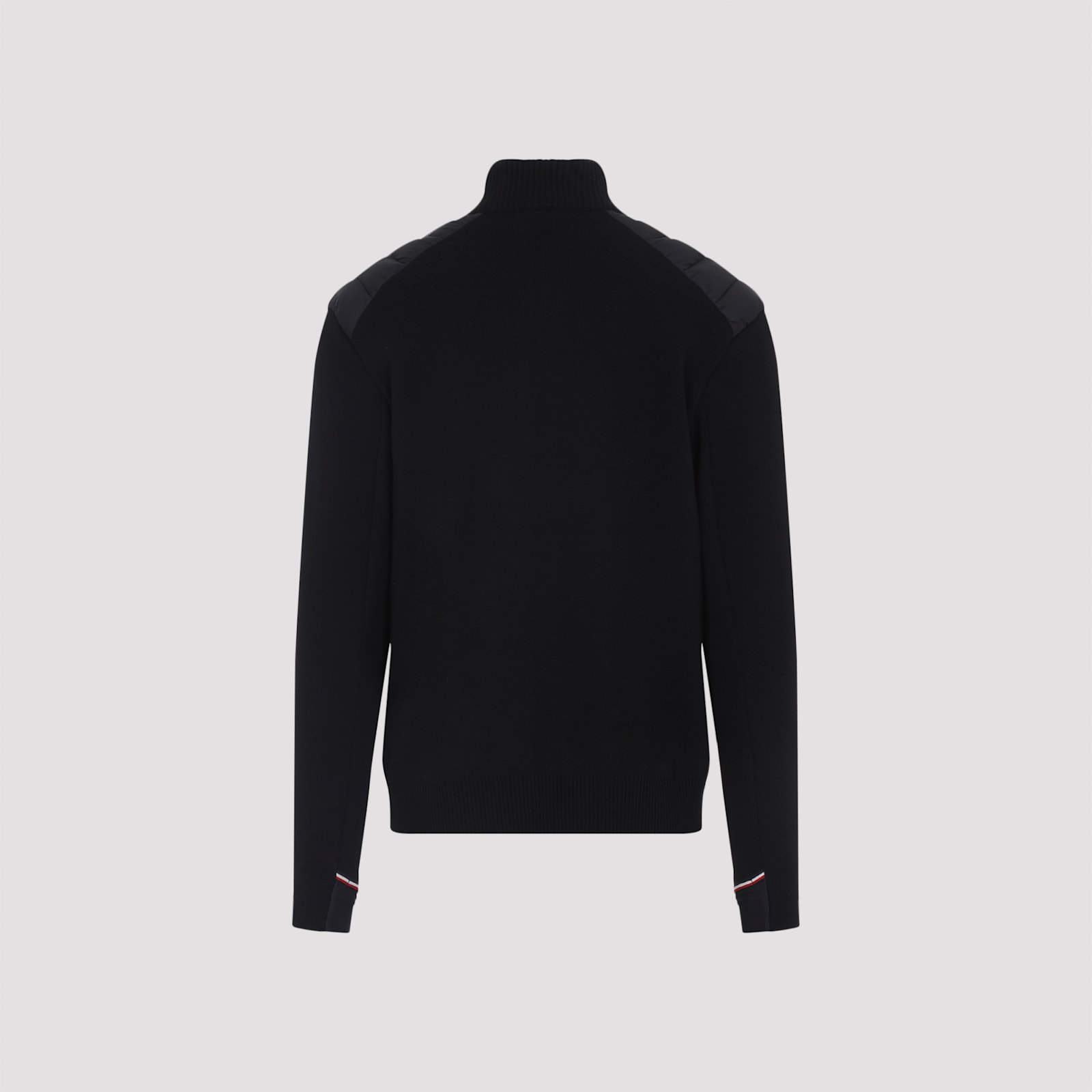 Moncler Padded Wool Zip-up Cardigan In Black