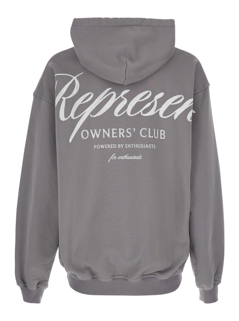 Represent Grey Hoodie With Logo Lettering On The Front And Maxi Logo Print On The Rear