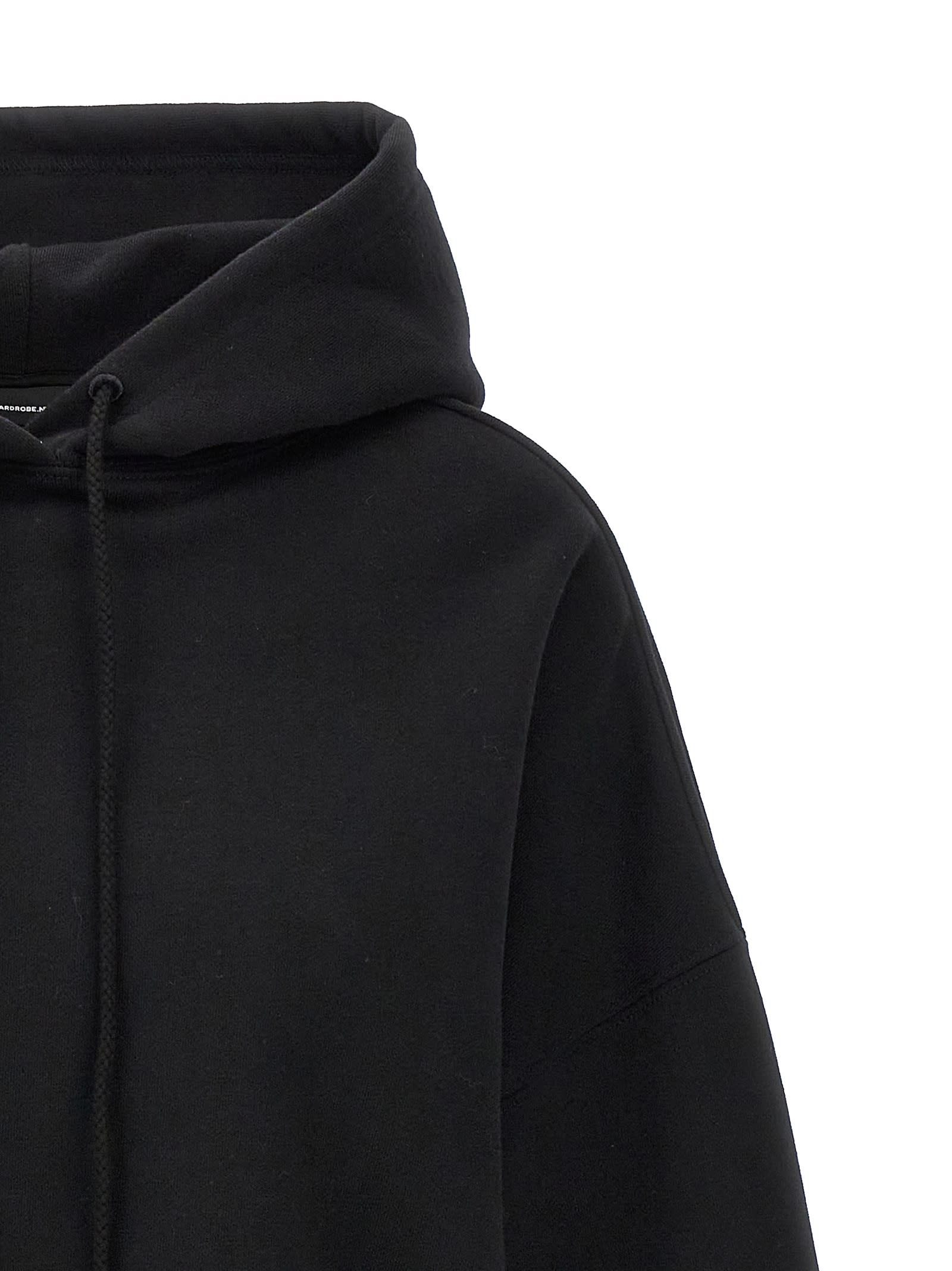 Shop Wardrobe.nyc Cropped Hoodie In Black