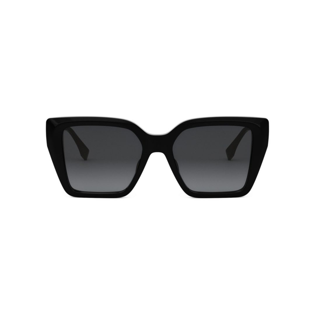 Fendi Fe40161i Ff Diamonds 01b Nero Sunglasses In 01b - Black