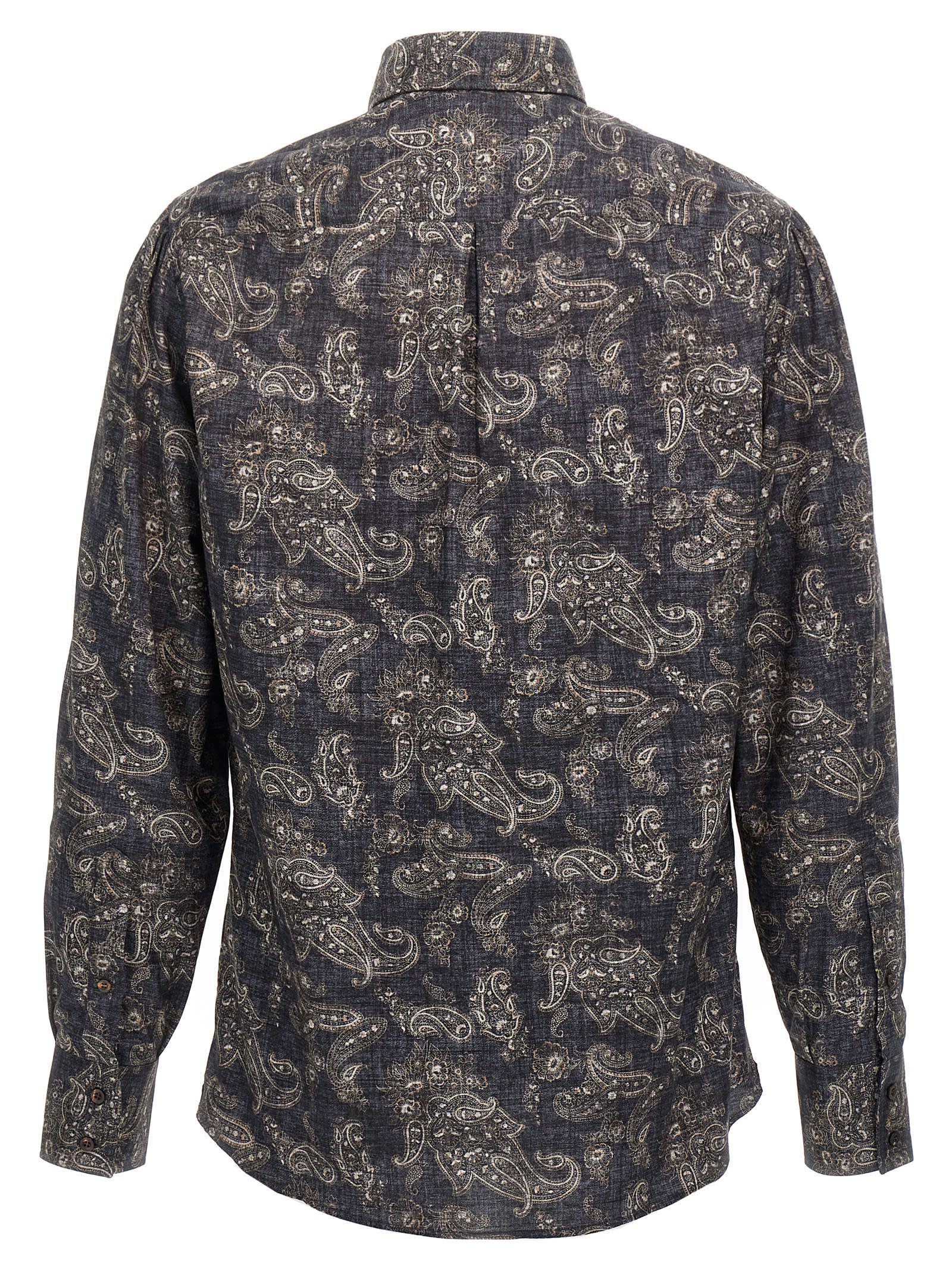 Shop Brunello Cucinelli Paisley Shirt In Blue