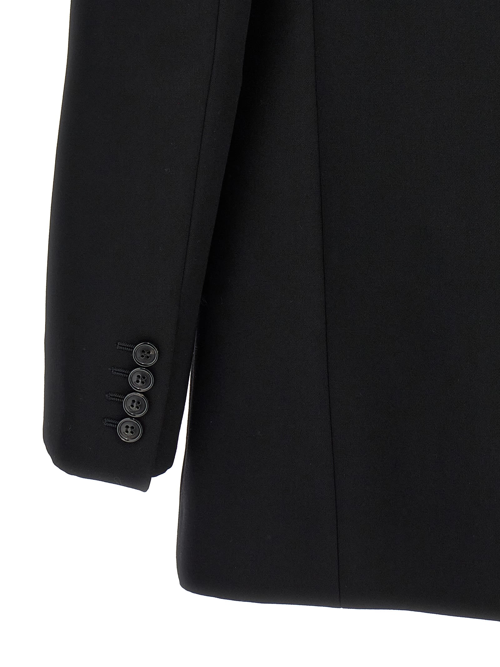 Shop Saint Laurent Single-breasted Wool Blazer In Black