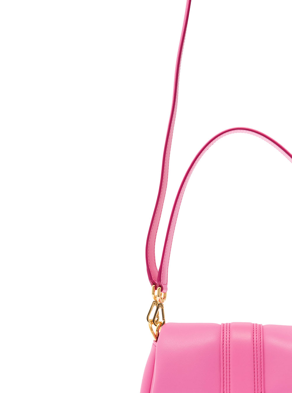 Shop Jacquemus Le Petit Bambimou Pink Shoulder Bag With Logo Detail In Padded Leather Woman