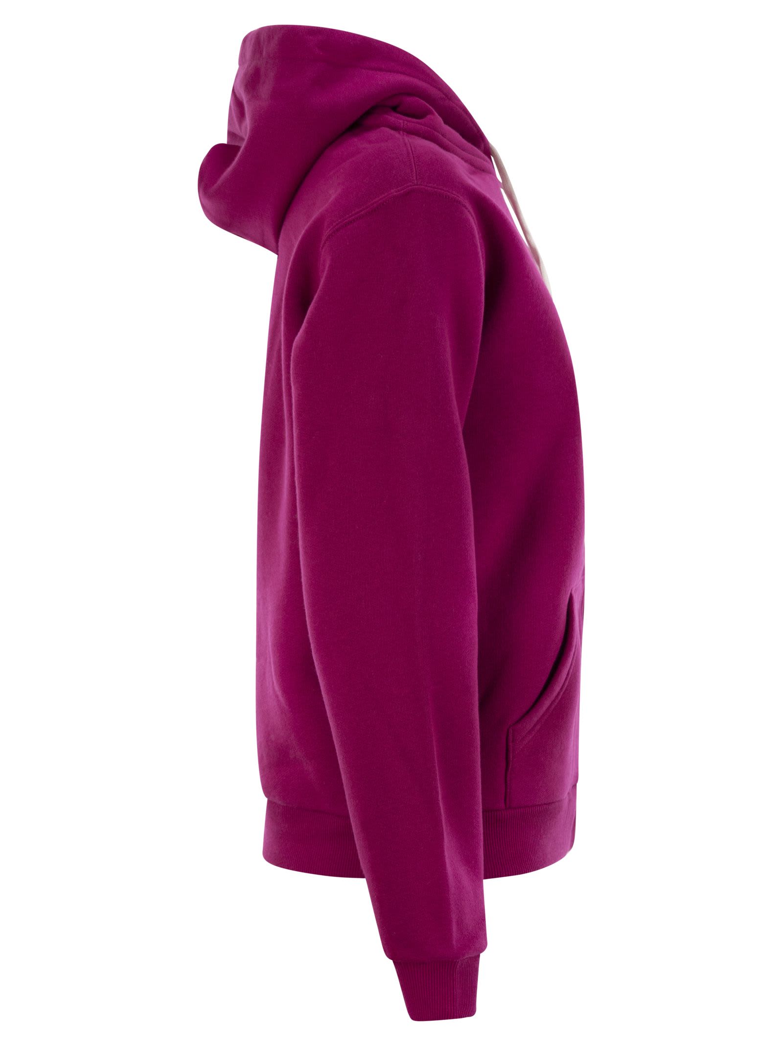 Shop Polo Ralph Lauren Hoodie With Zip In Fuchsia