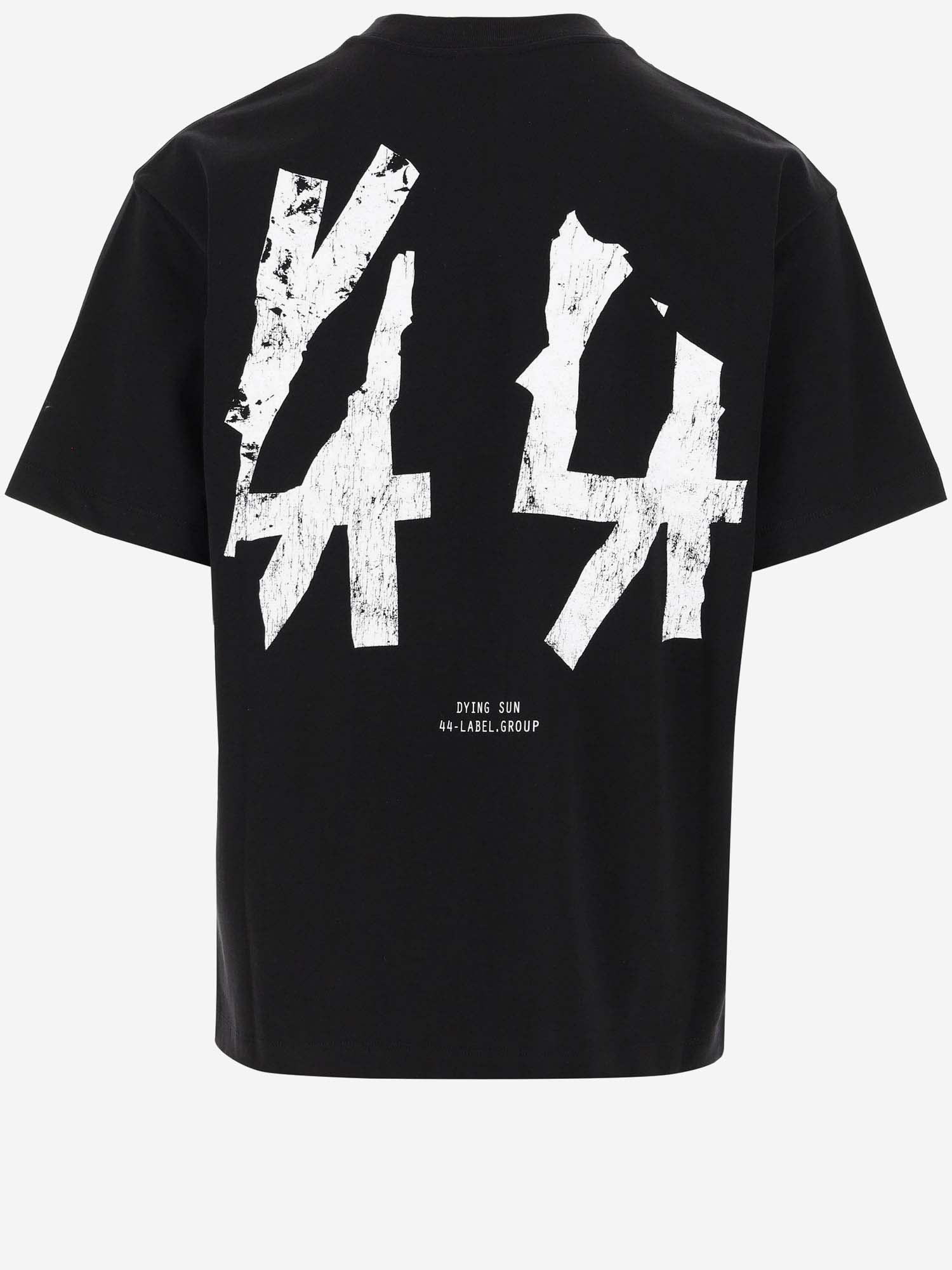 Shop 44 Label Group Cotton T-shirt With Logo In Black