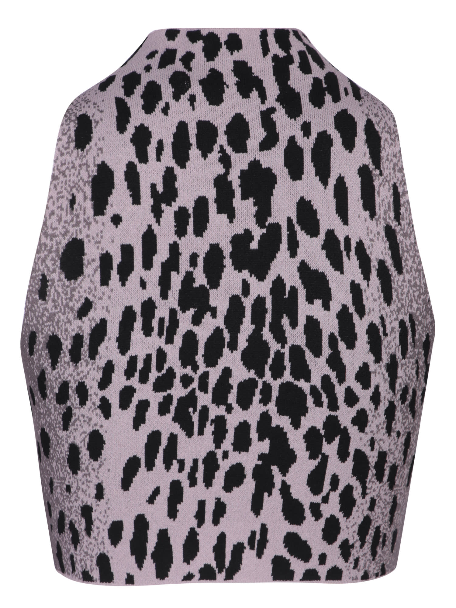 Shop Ssheena Leopard Knit Crop Top In Lilac And Black By  In Multi