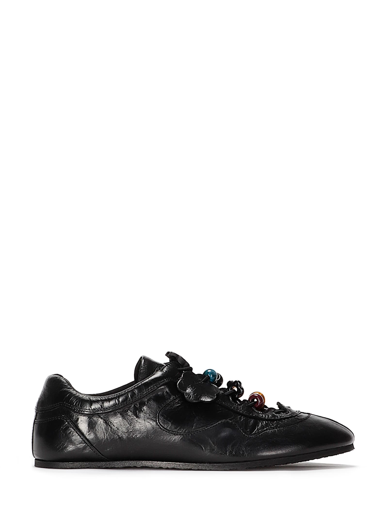 Cecilie Bahnsen Blaise Sneaker Metallic Leather In Black