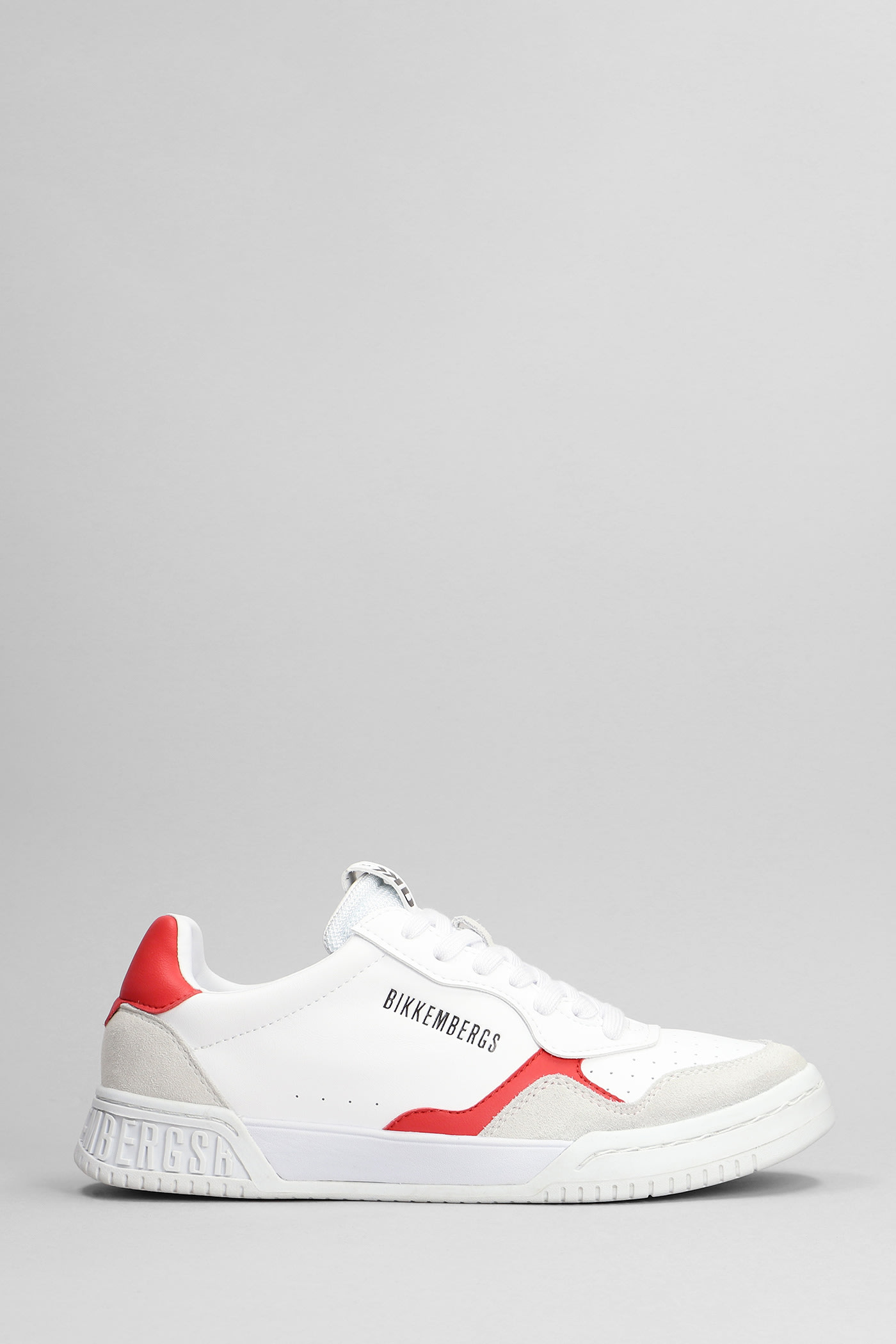 BIKKEMBERGS SNEAKERS IN WHITE SUEDE AND LEATHER