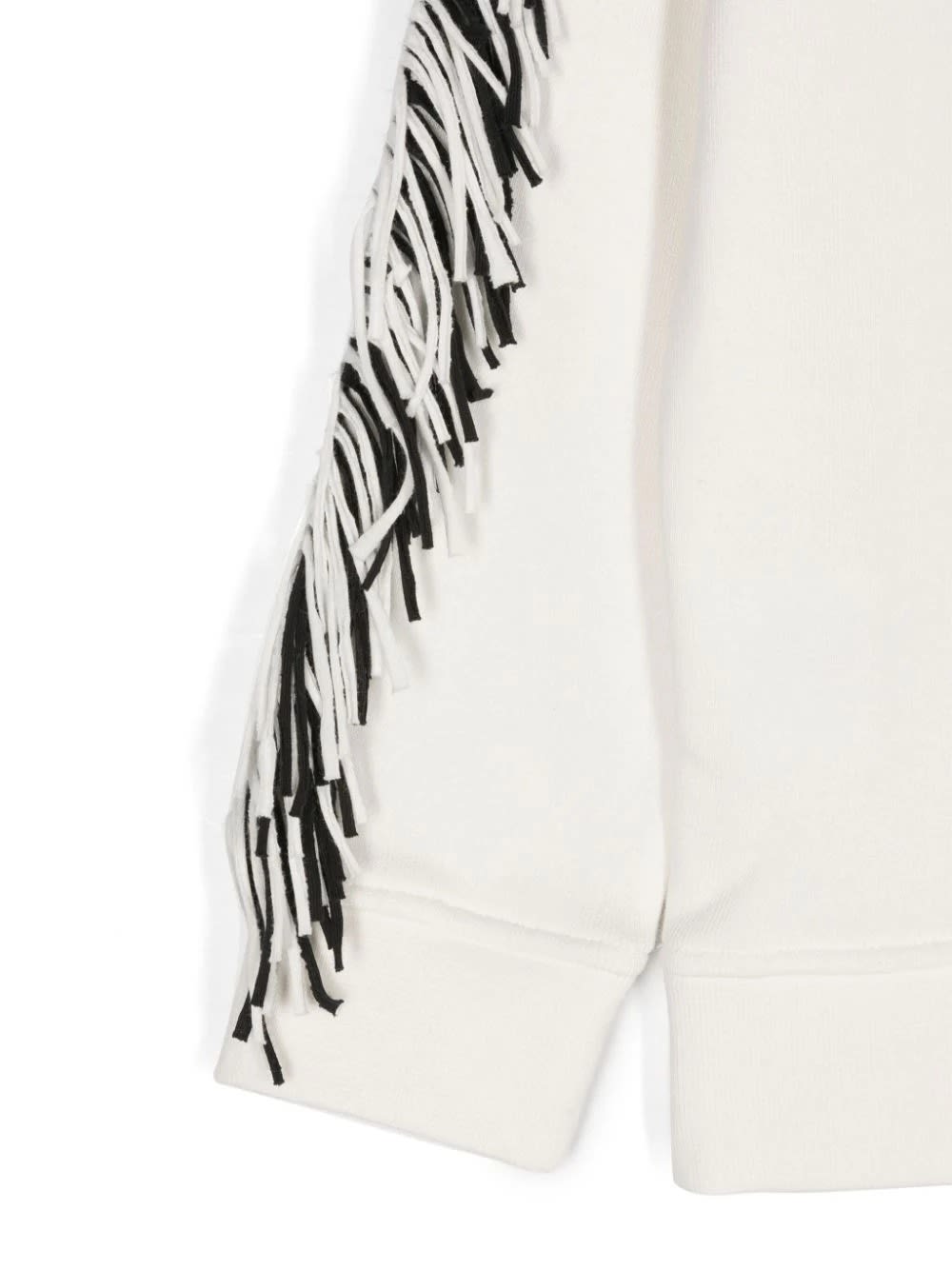 Shop Stella Mccartney White Sweatshirt With Fringe And Star Graphic