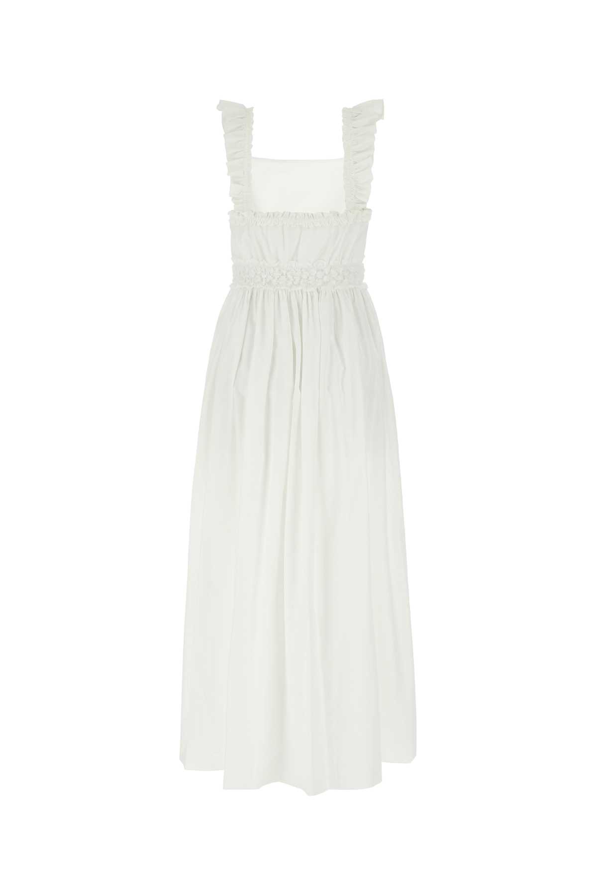 Chloé White Cotton Dress In 101