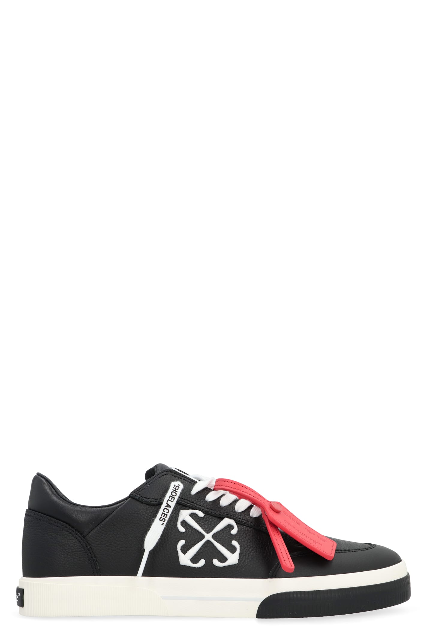 Shop Off-white New Vulcanized Leather Low-top Sneakers In Black/white