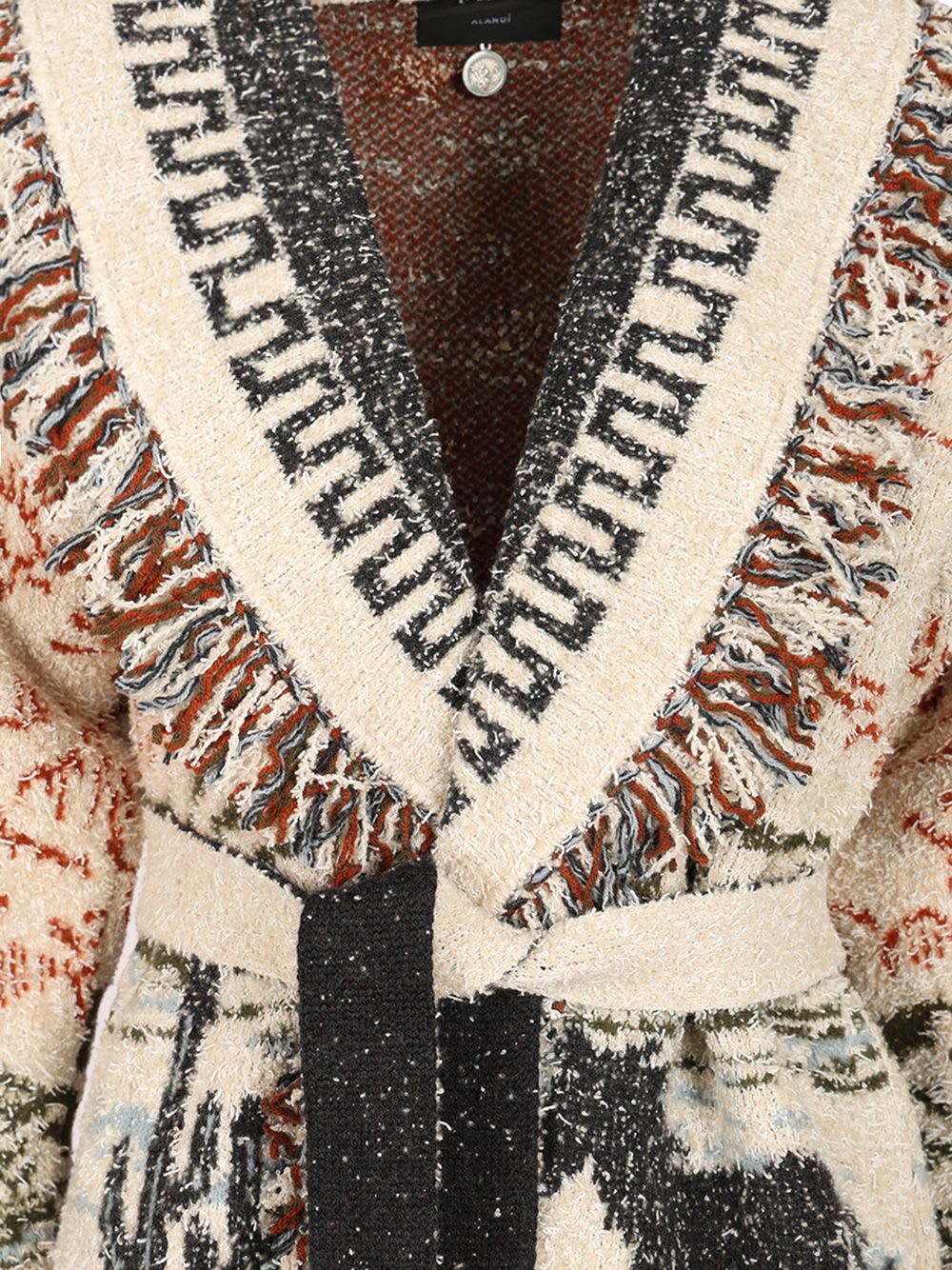Alanui Sunset Riders Cardigan Knitwear Beige In Multi