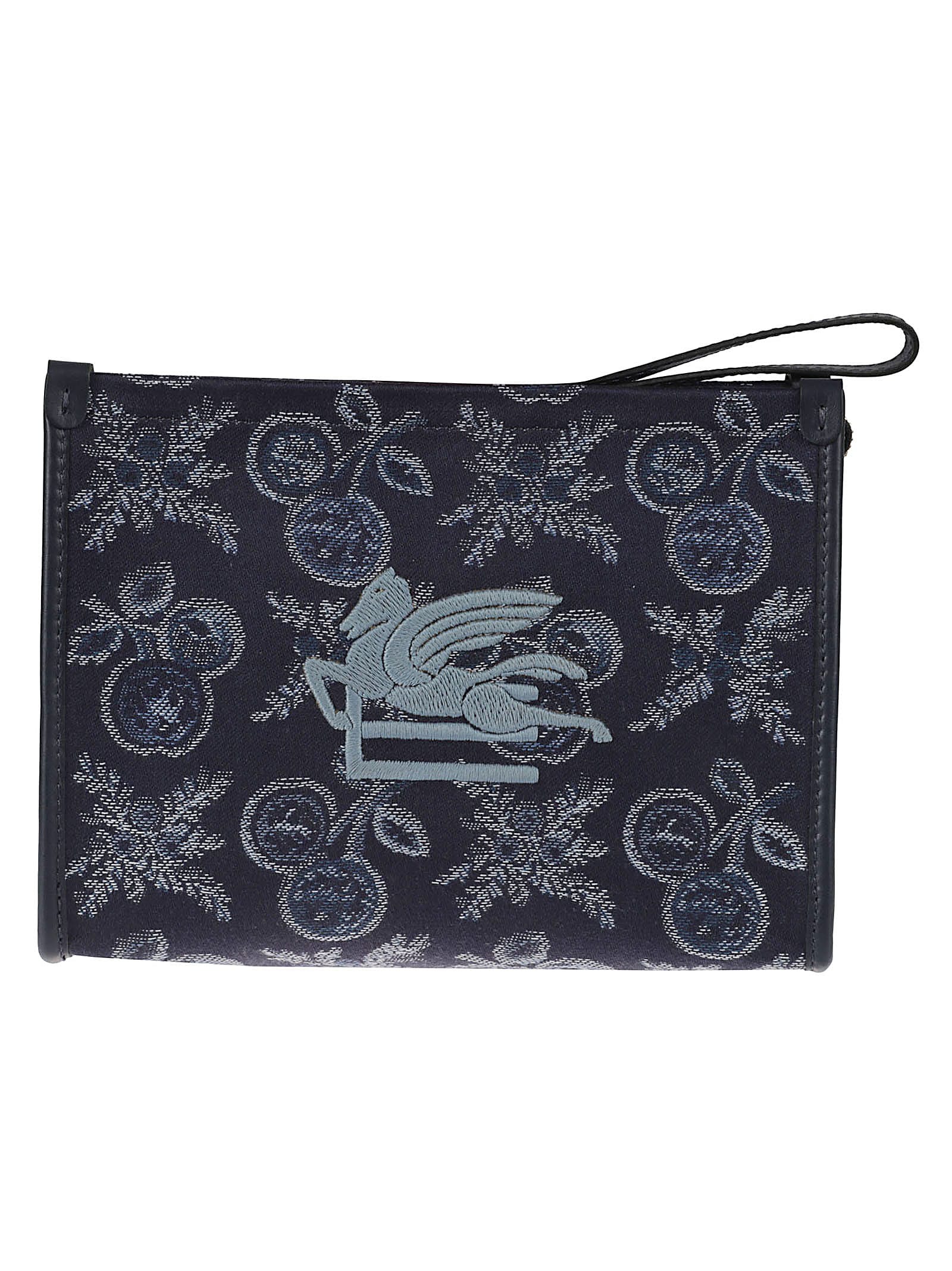 Etro Logo Embroidered Paisley Pouch