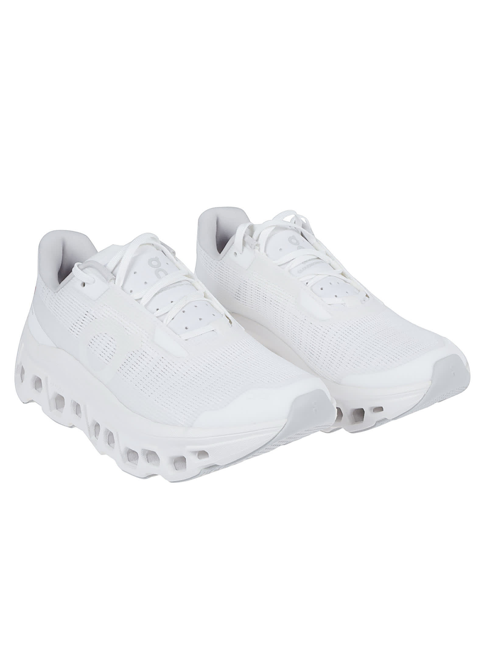 On Lightweight Grey Sneakers With Breathable Upper In White